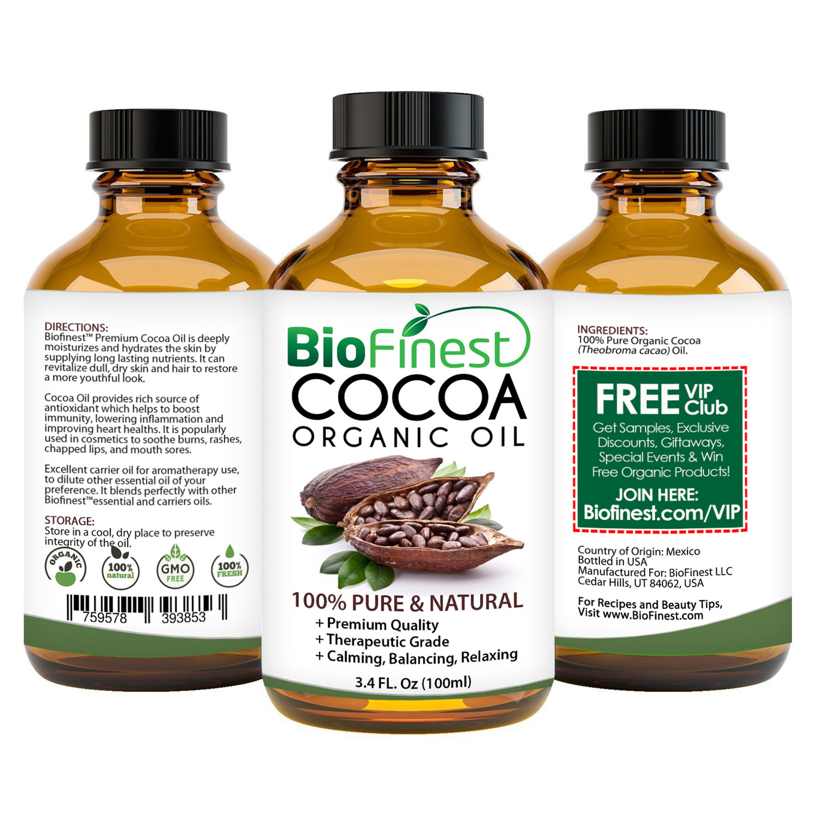 Biofinest Cocoa Essential Oil Organic Pure Undiluted NTUC FairPrice