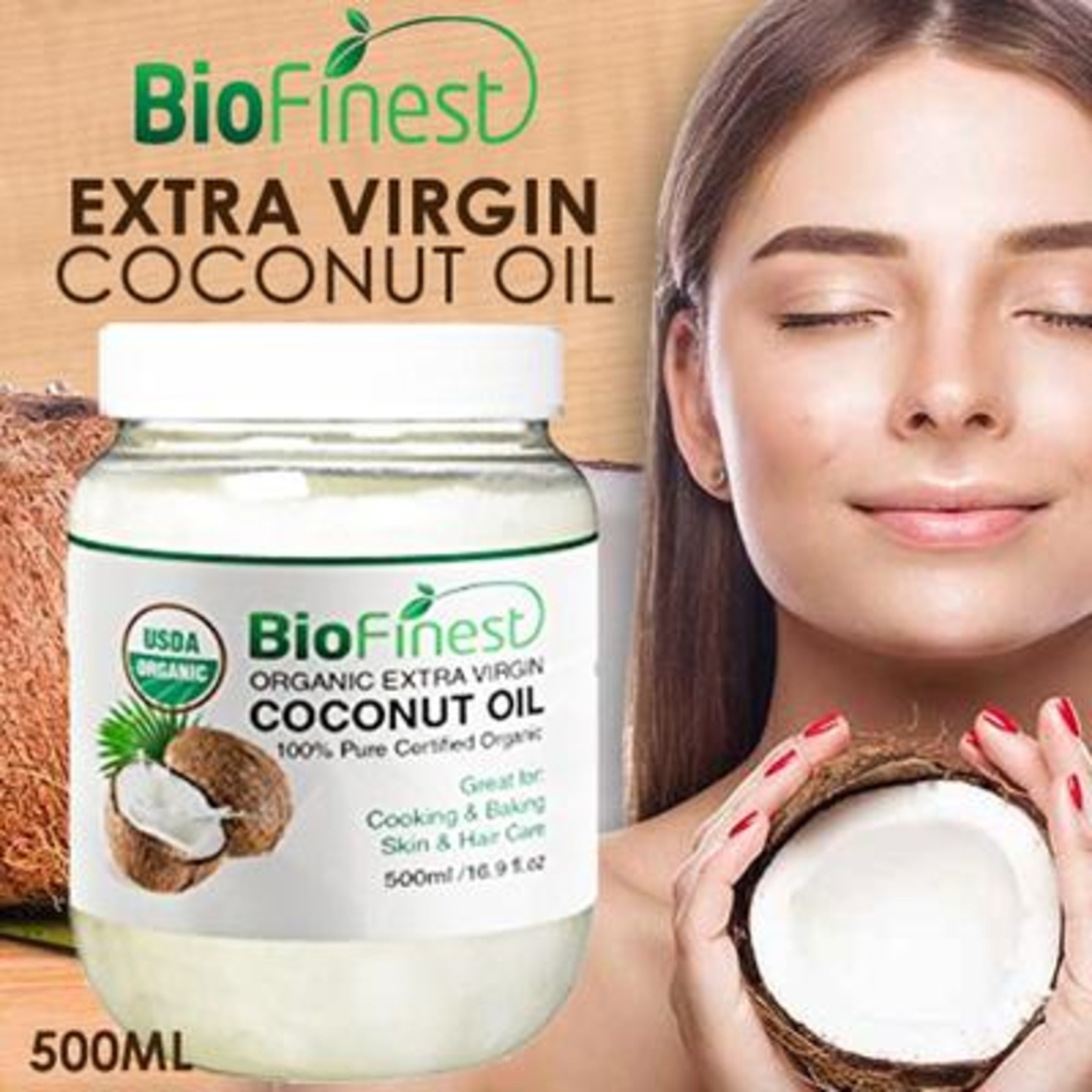 Biofinest Extra Virgin Coconut Oil - Organic Pure Cold-Pressed