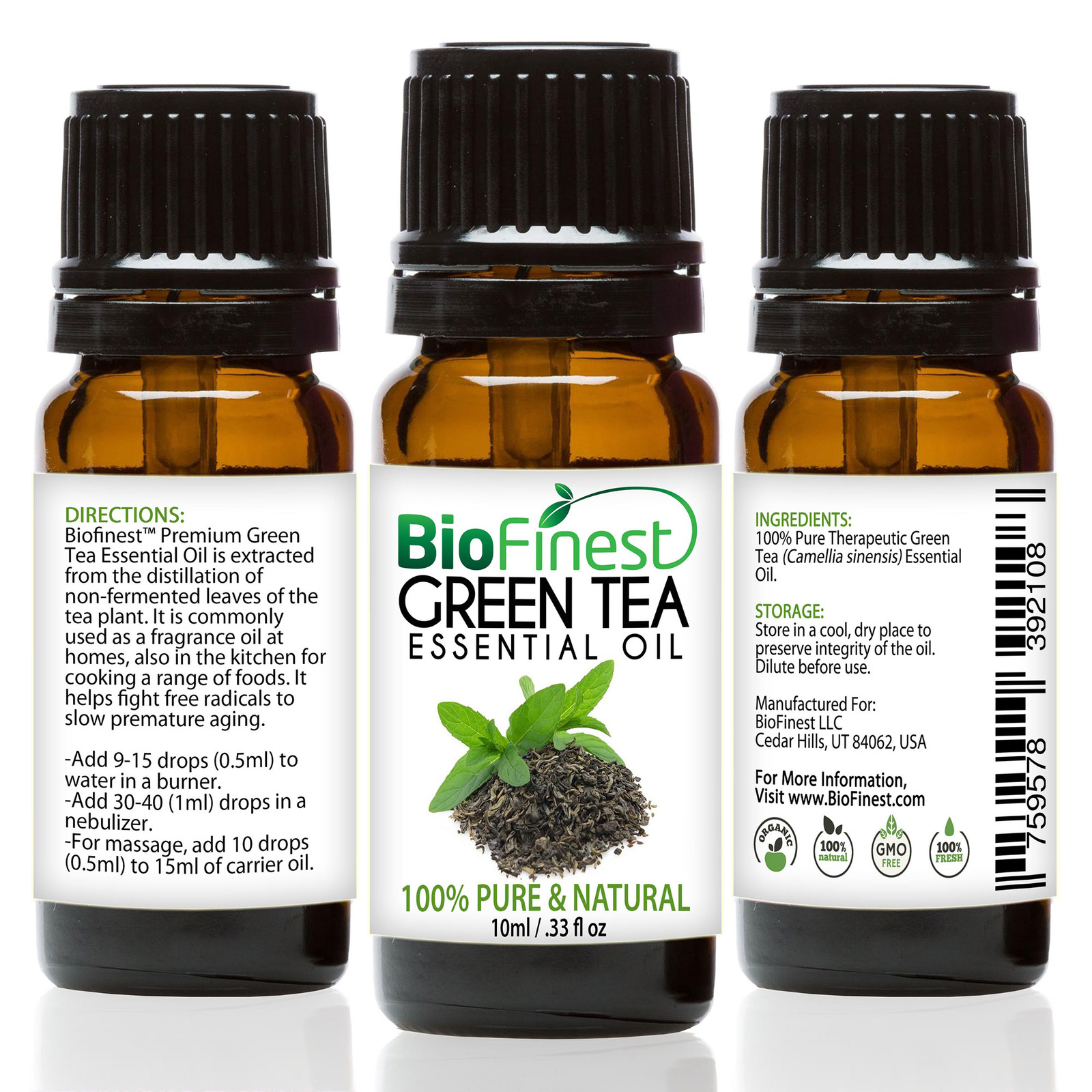 Biofinest Green Tea Essential Oil Organic Pure Undiluted NTUC FairPrice