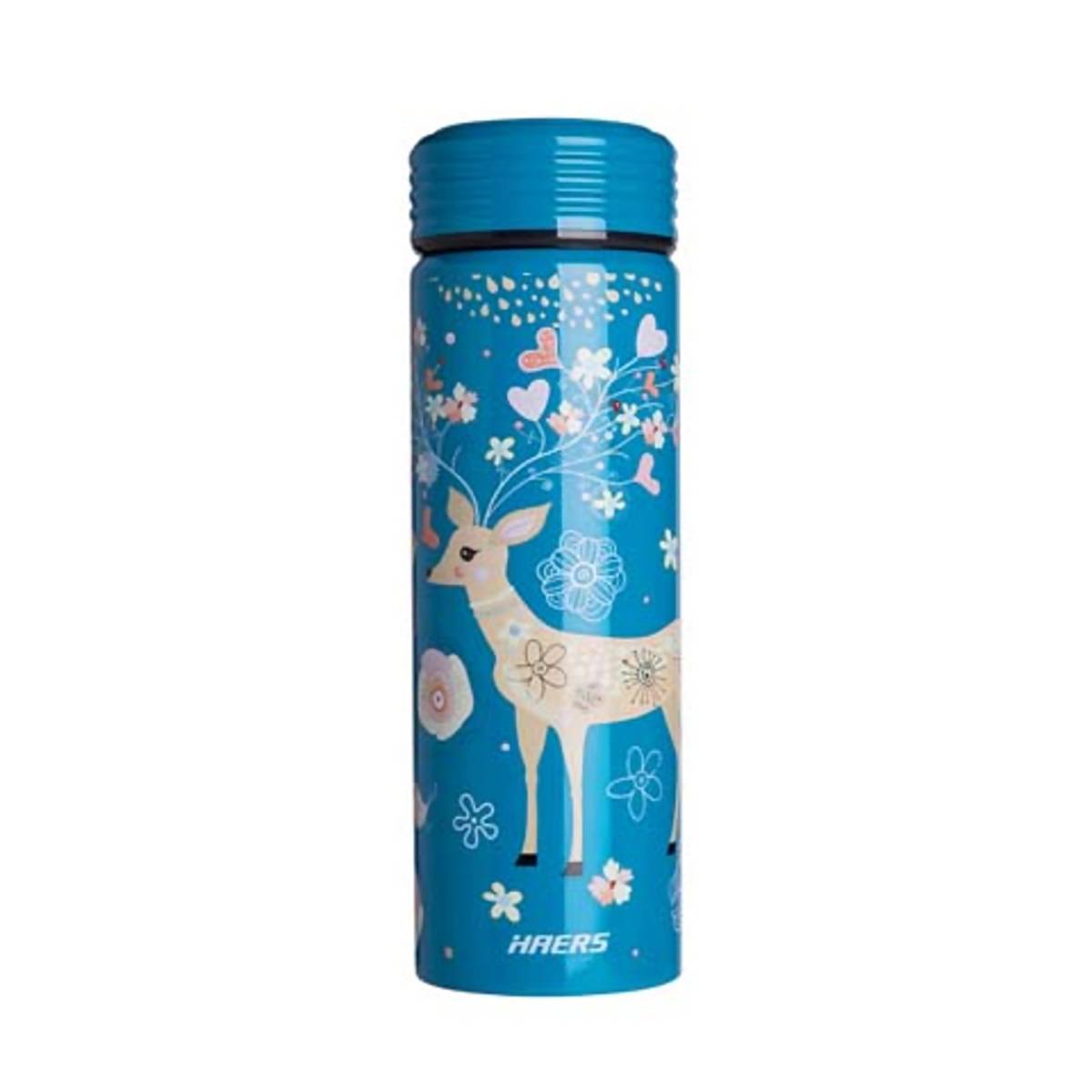 Haers Stainless Steelvacuum Water Bottle Deer Design Blue NTUC FairPrice