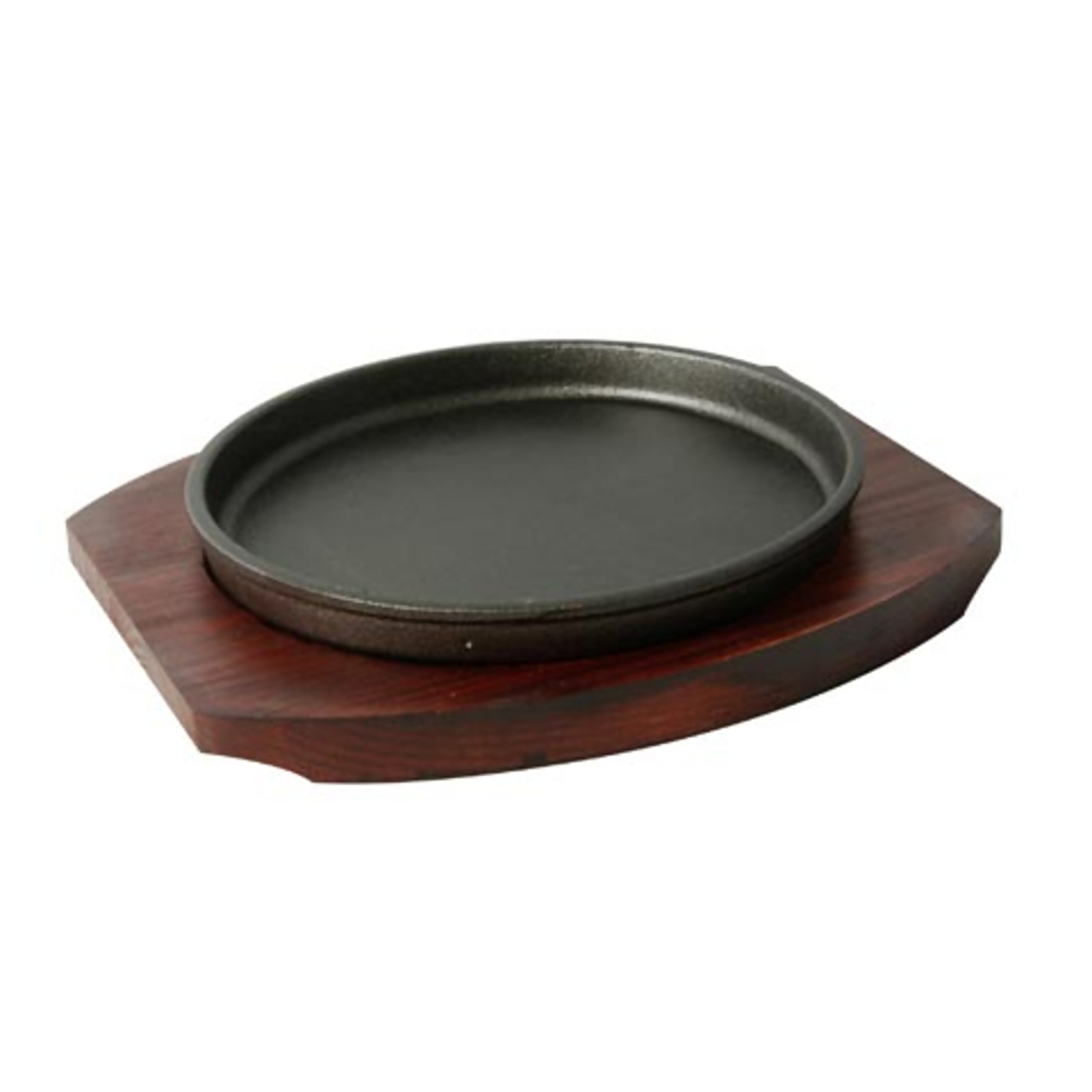 Round Cast Iron Hot Plate D18Cm W/Wooden Underliner NTUC FairPrice