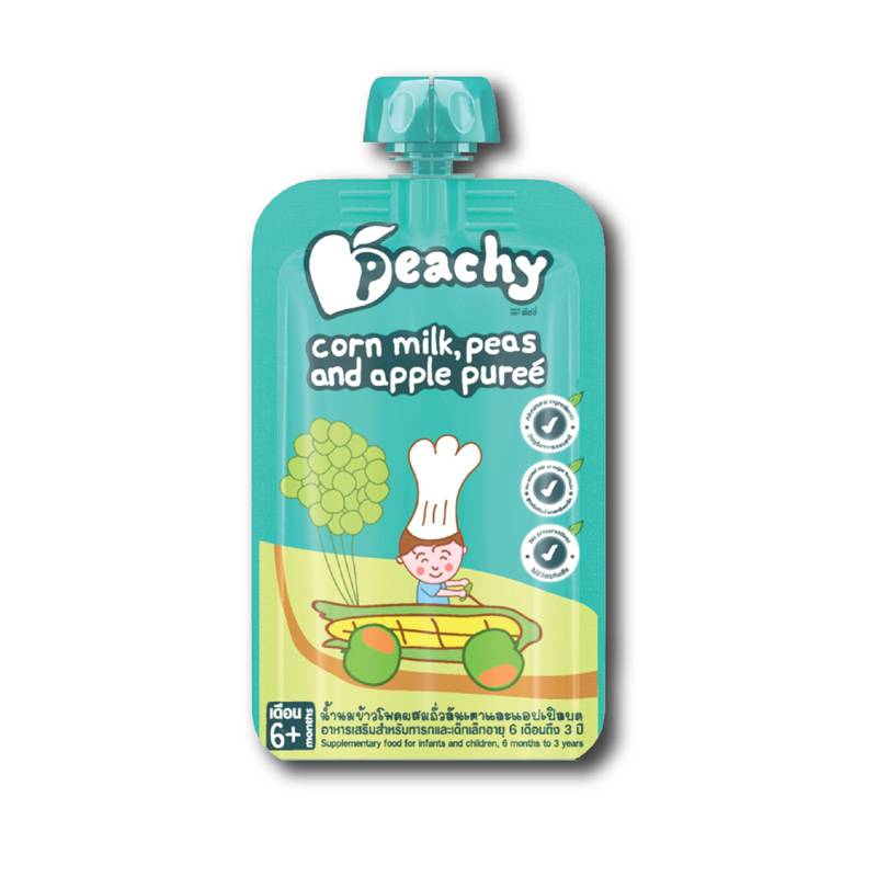 Peachy Baby Food Corn Milk, Peas and Apple Puree NTUC FairPrice