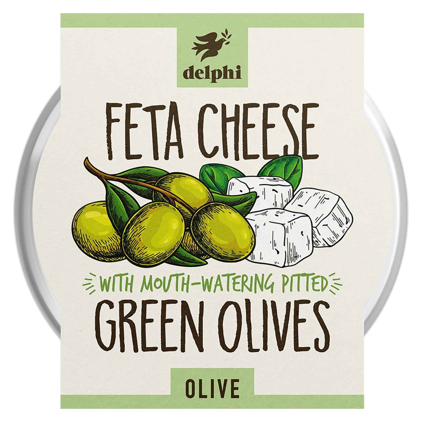 Delphi Pitted Green Olives With Feta Cheese NTUC FairPrice