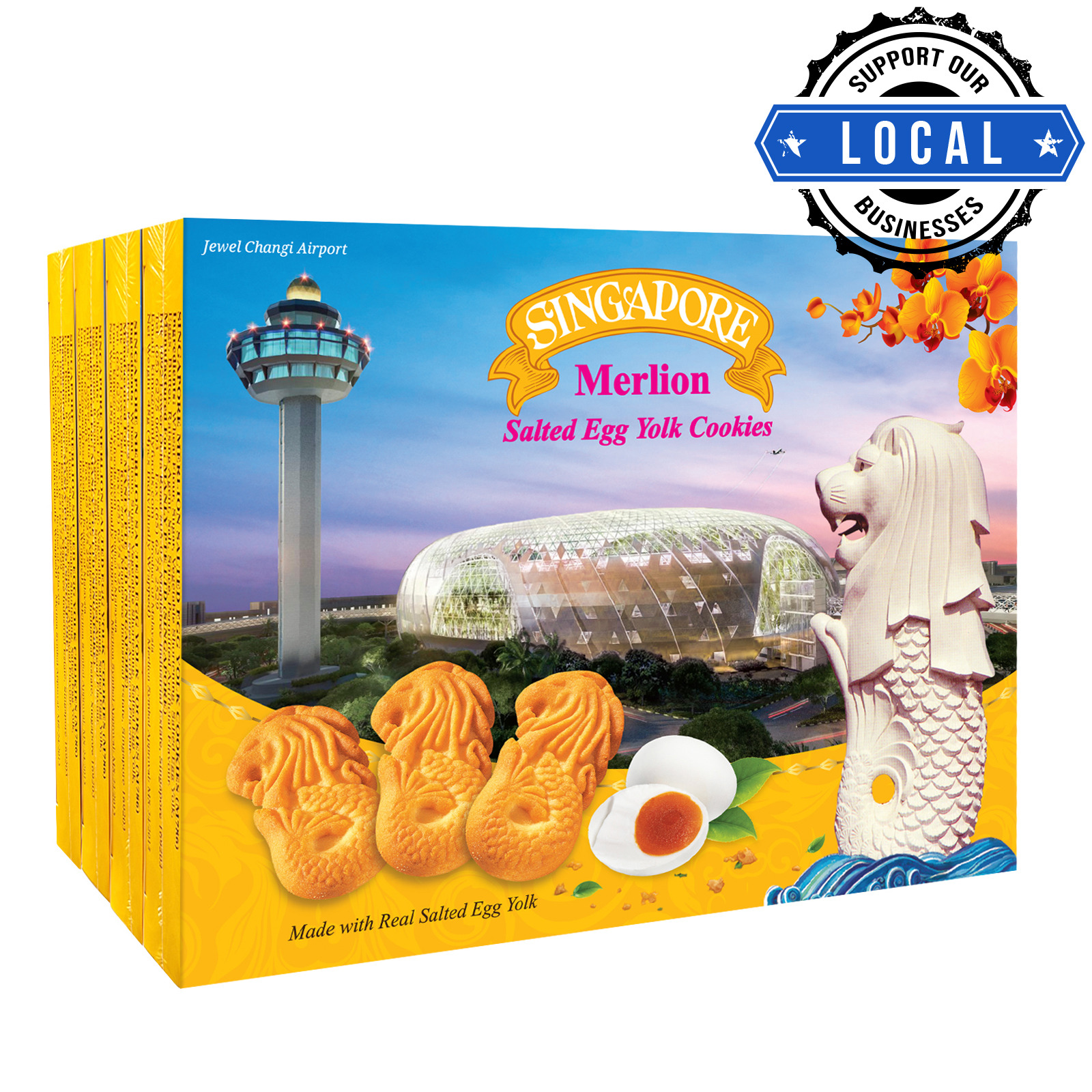 Manly Singapore Merlion Butter Cookies - Salted Egg Yolk