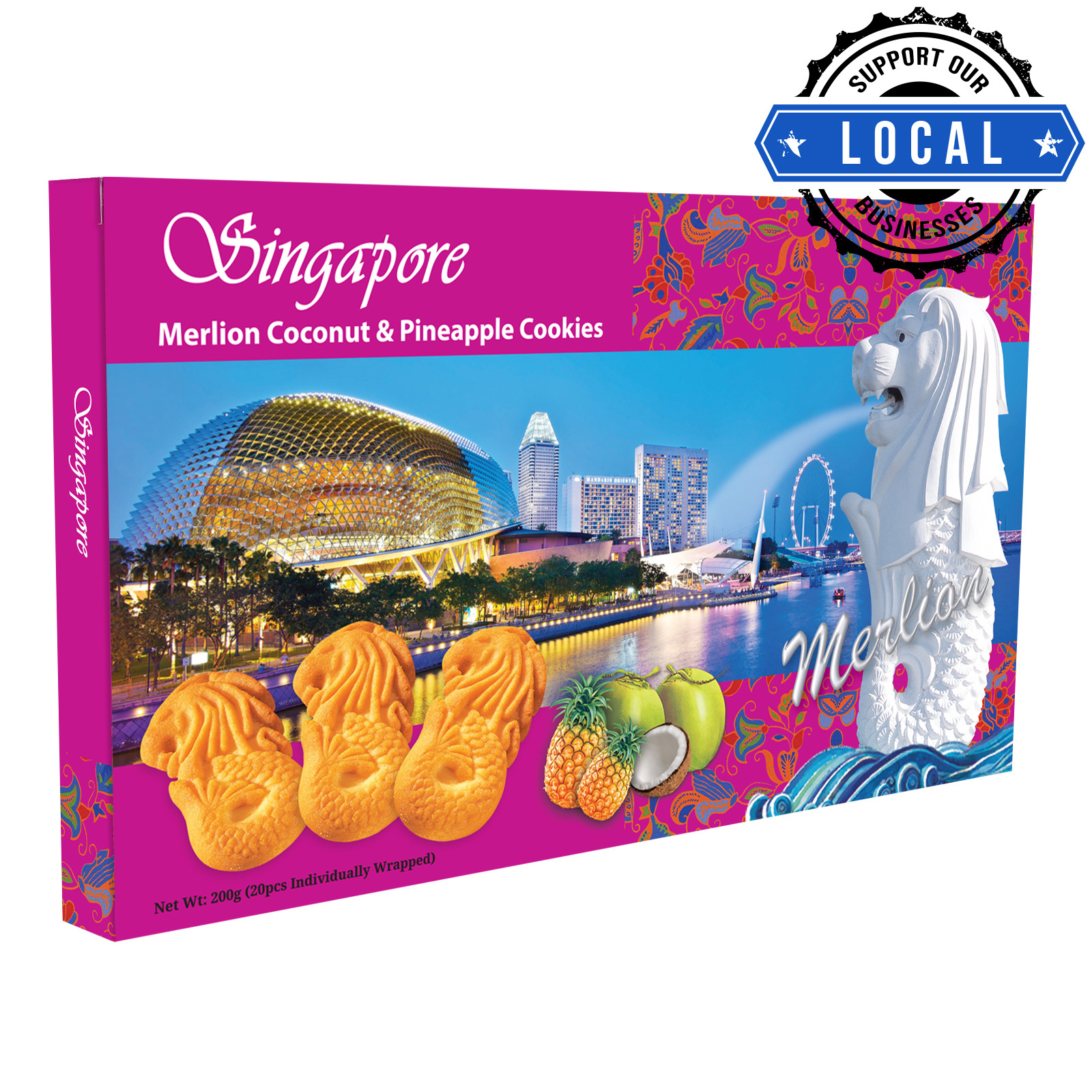 Manly Singapore Merlion Butter Cookies - Coconut & Pineapple