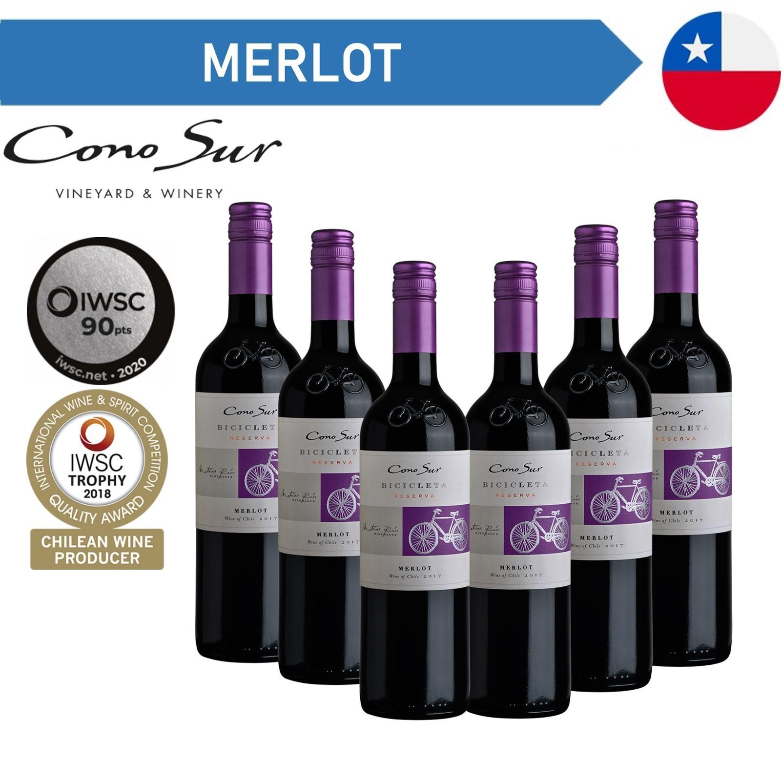 Cono Sur Bicicleta Reserva Merlot - Red Wine - Case | NTUC FairPrice