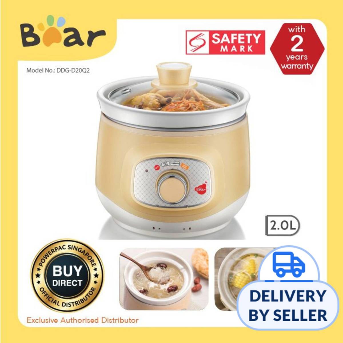 Bear Slow Cooker Ceramic DDGD20Q2 NTUC FairPrice