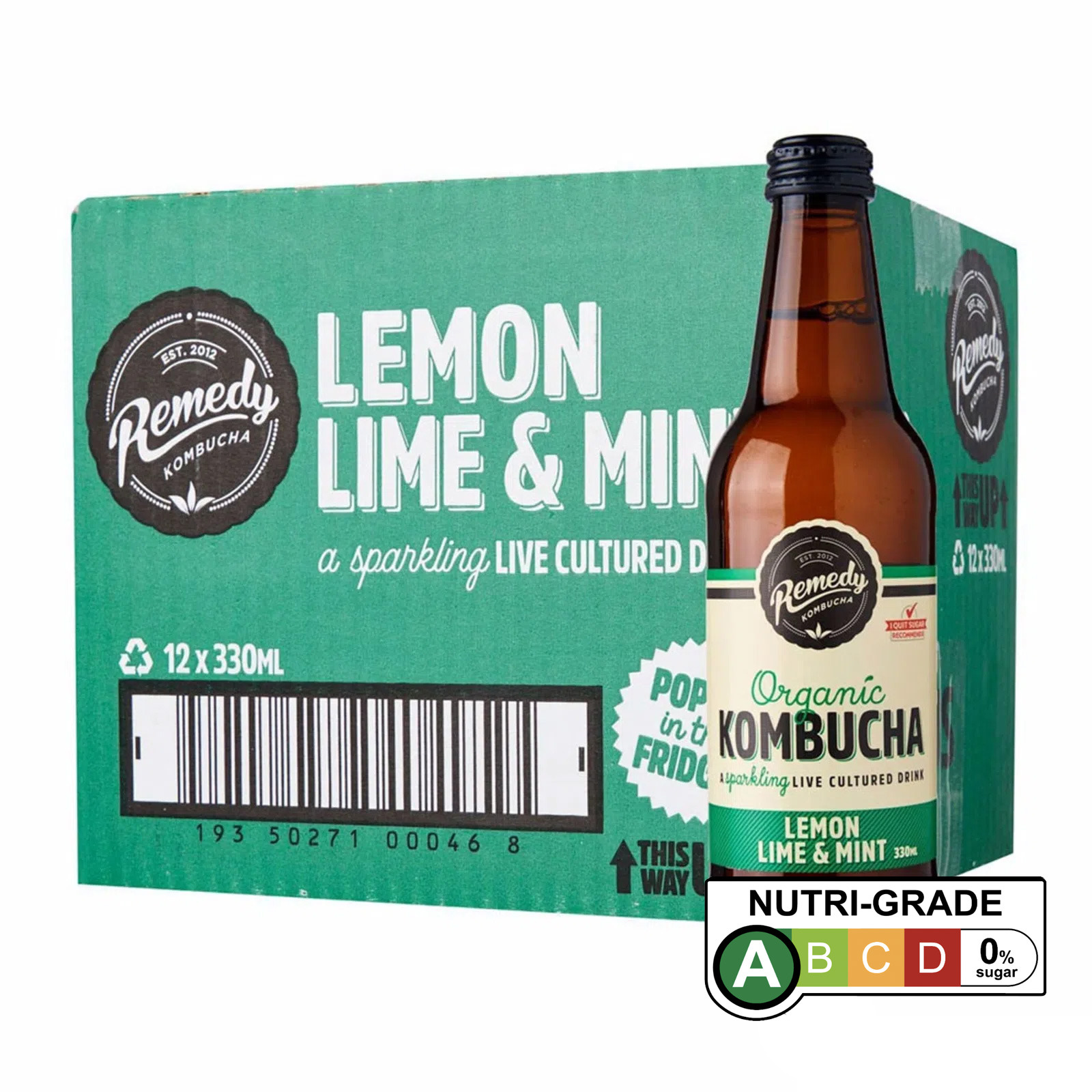 Remedy Organic Kombucha Lemon Lime Mint NTUC FairPrice