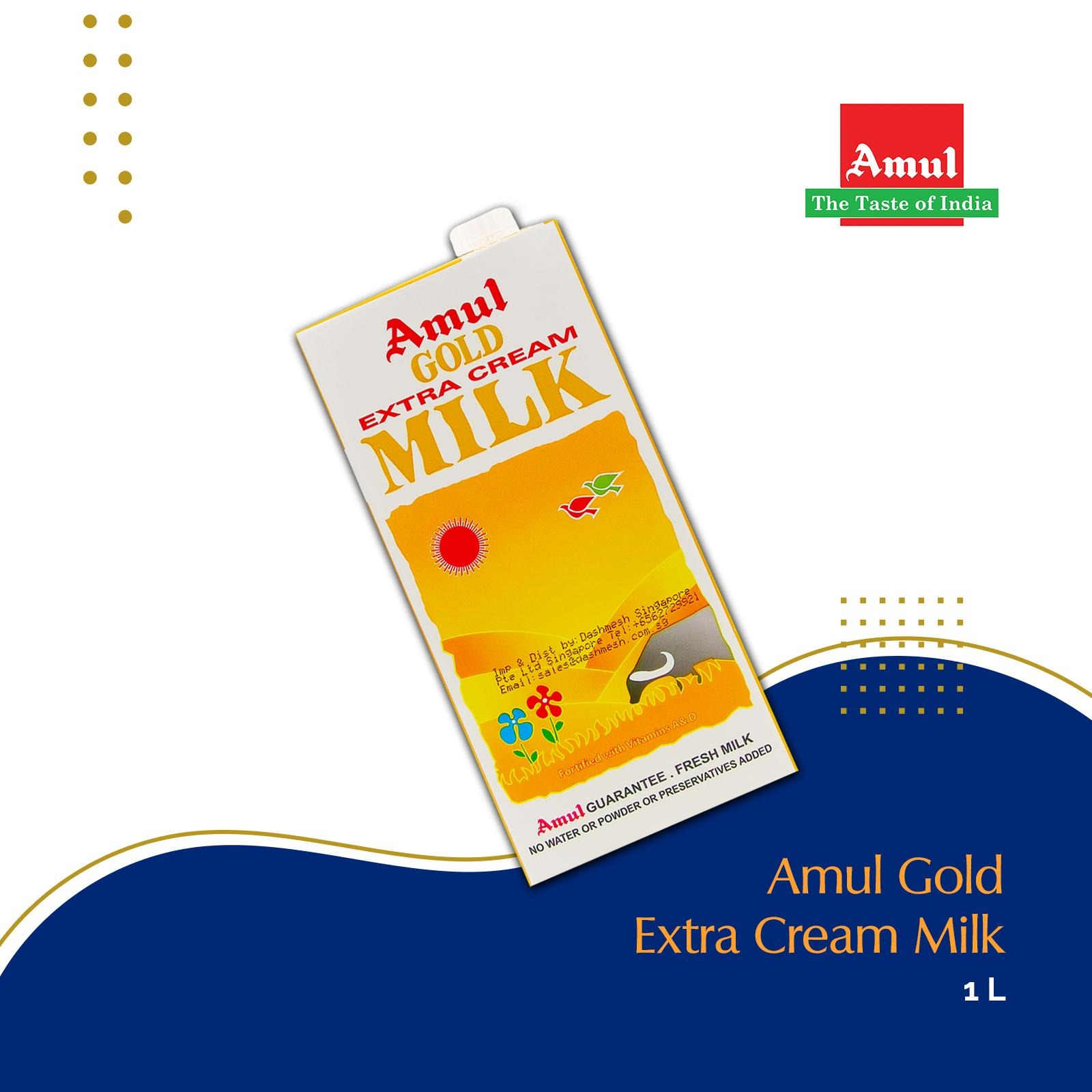 Amul Gold UHT Milk 12X1Ltr By Dashmesh NTUC FairPrice