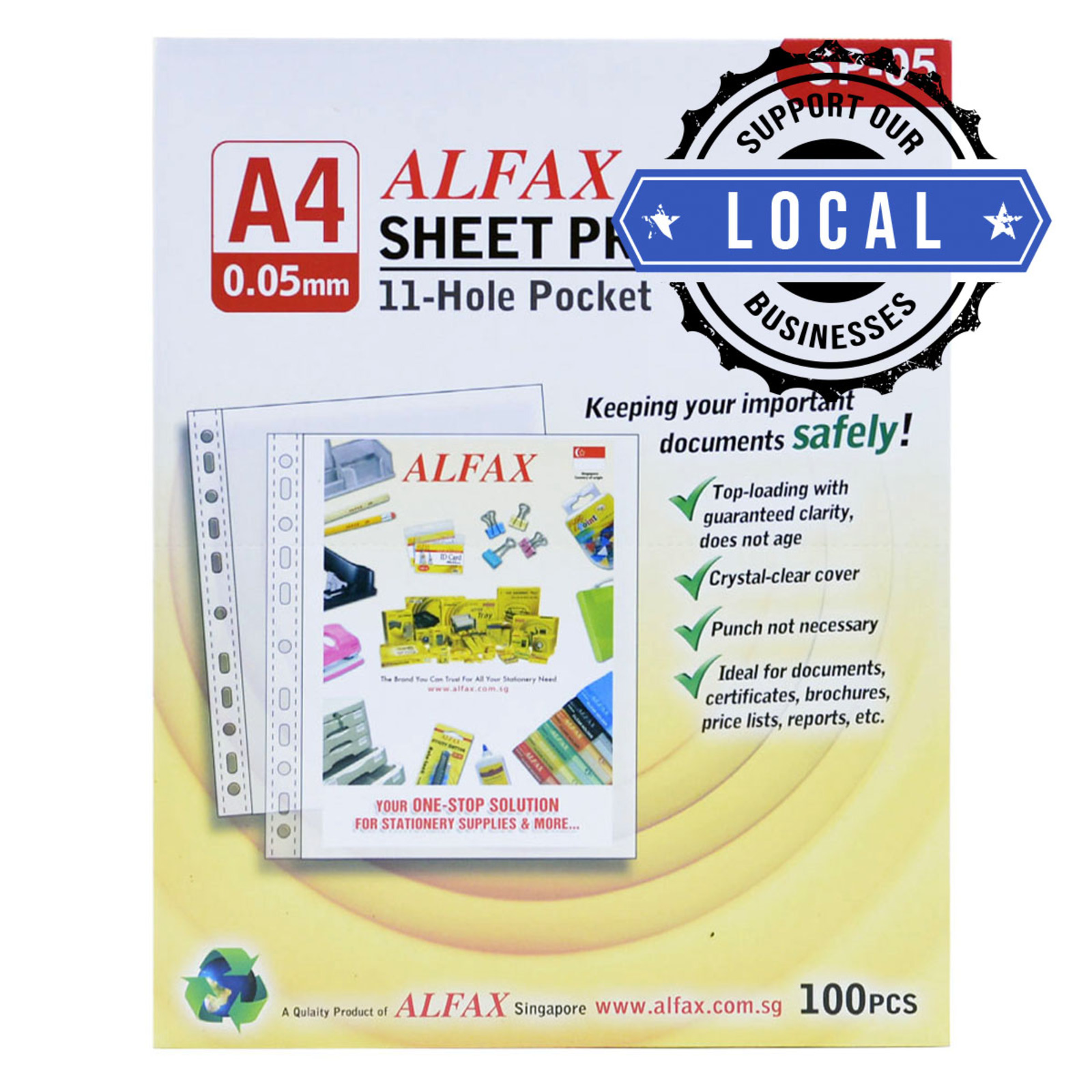 ALFAX SP05 Sheet Protector 11 Hole 0.05mm A4