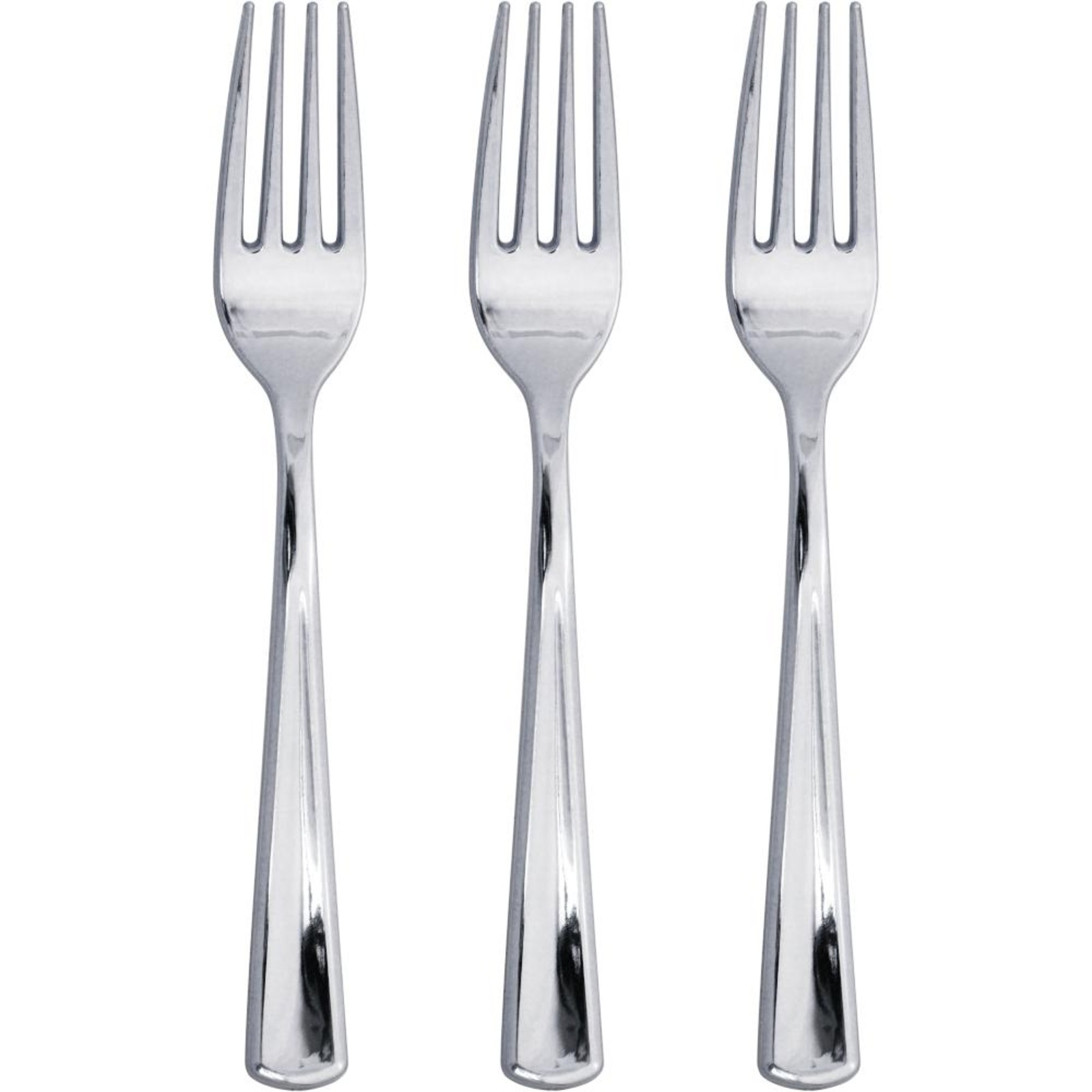 Creative Converting Silver Metallic Premium Plastic Forks
