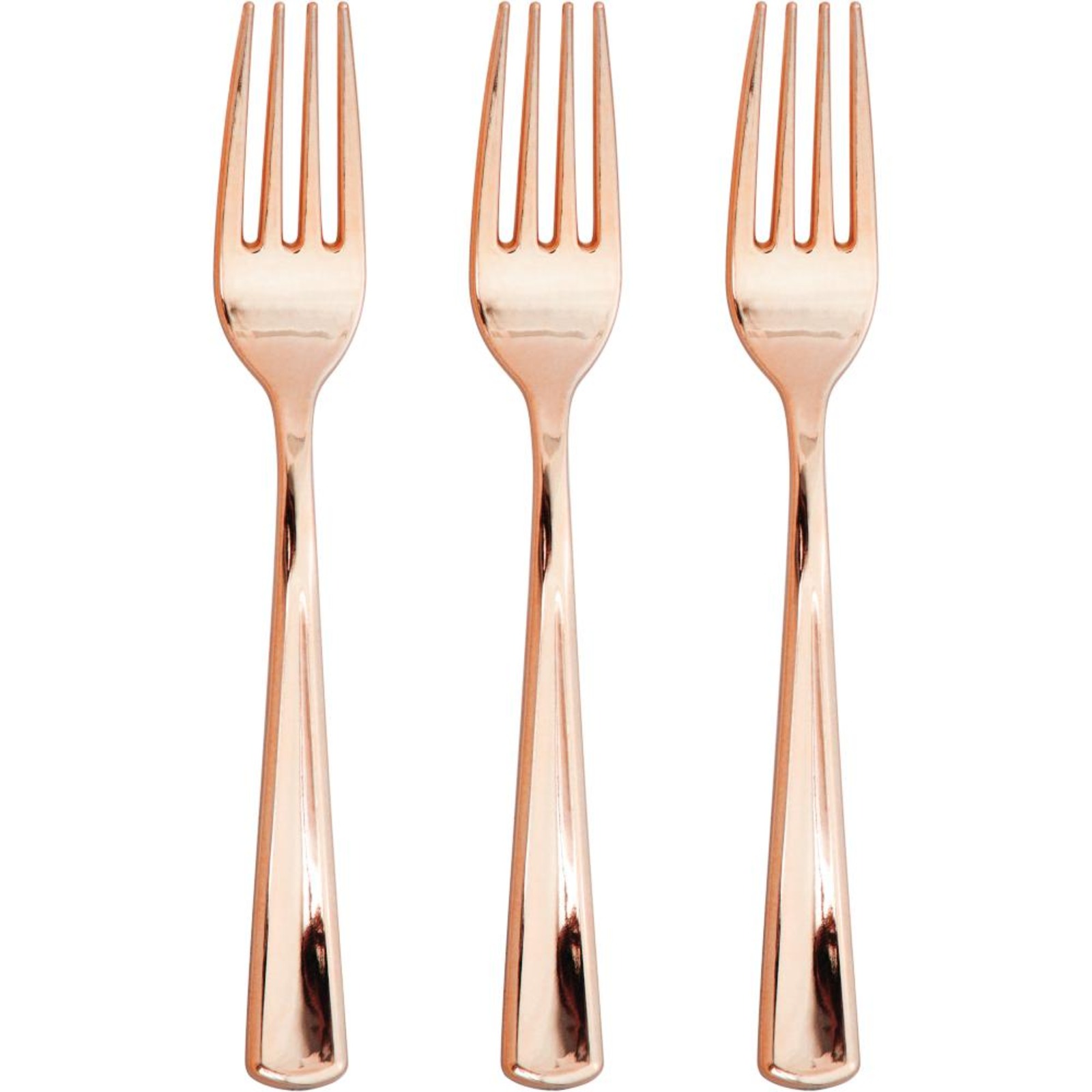 Creative Converting Rose Gold Metallic Premium Plastic Forks