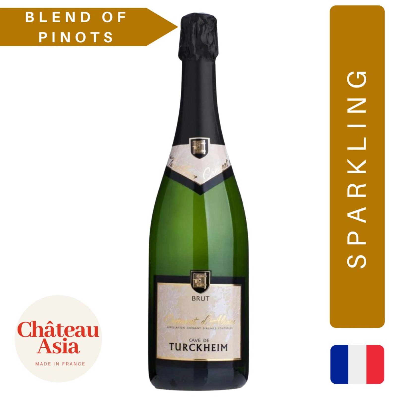 Cave de Turckheim Alsace Sparkling White Wine - Golden Medal