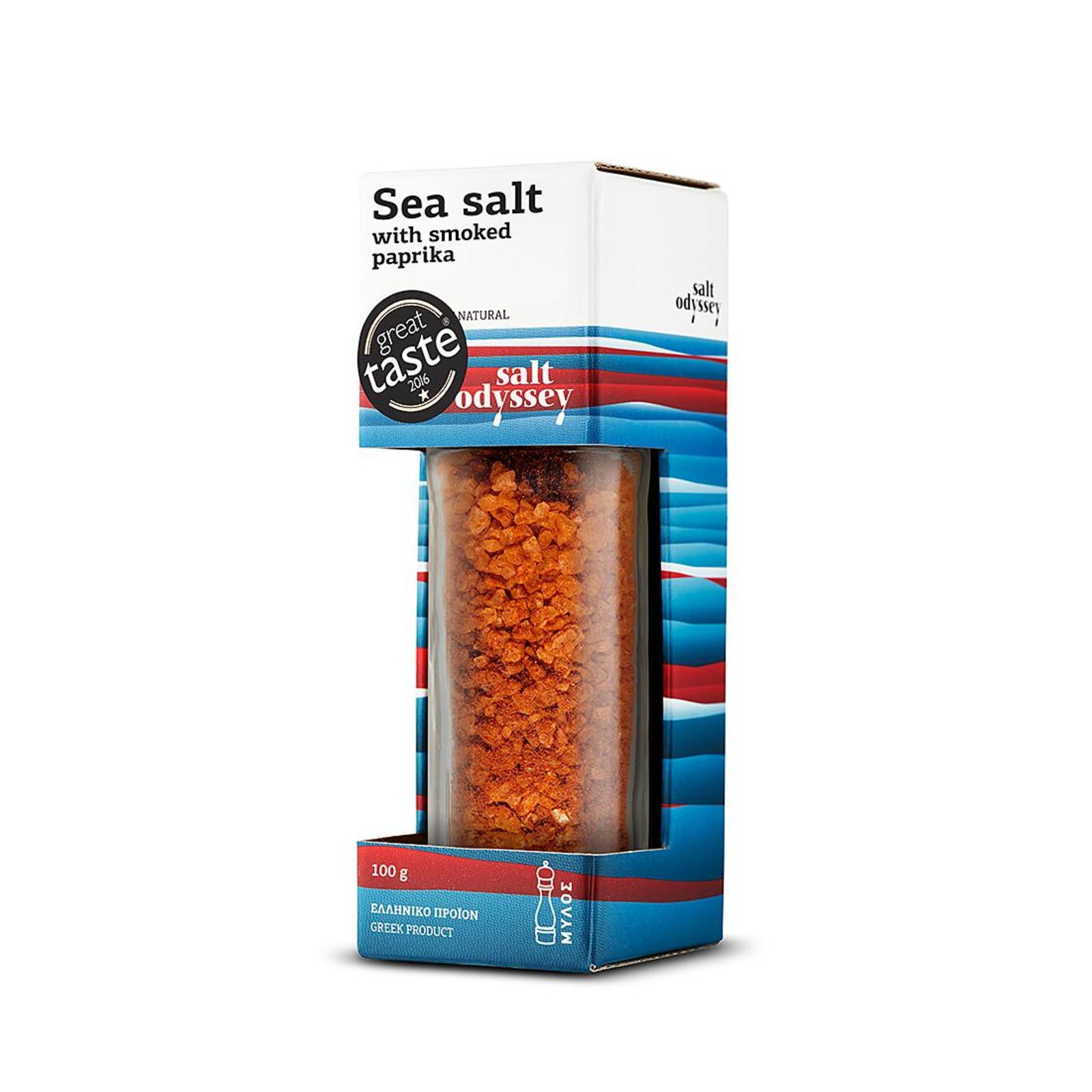 Salt Odyssey Greek Sea Salt Smoked Paprika Mill