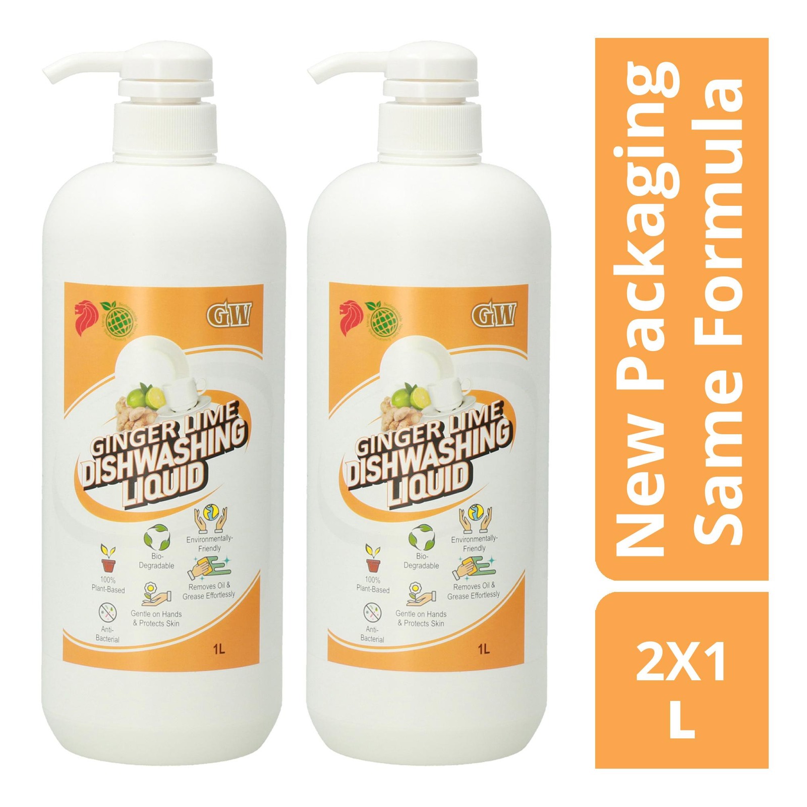 GW Anti-bacterial Dishwashing Liquid Pack - Ginger Lime