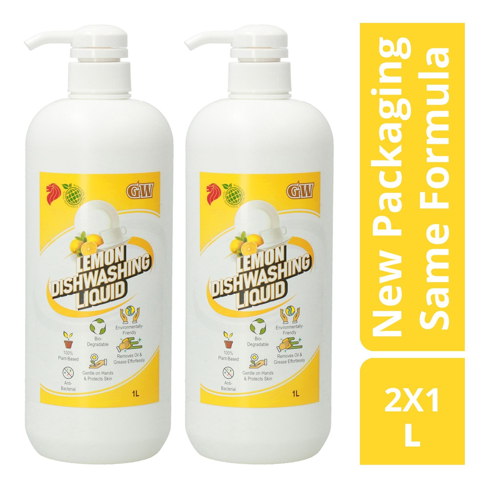 GW Anti-bacterial Dishwashing Liquid Pack - Lemon