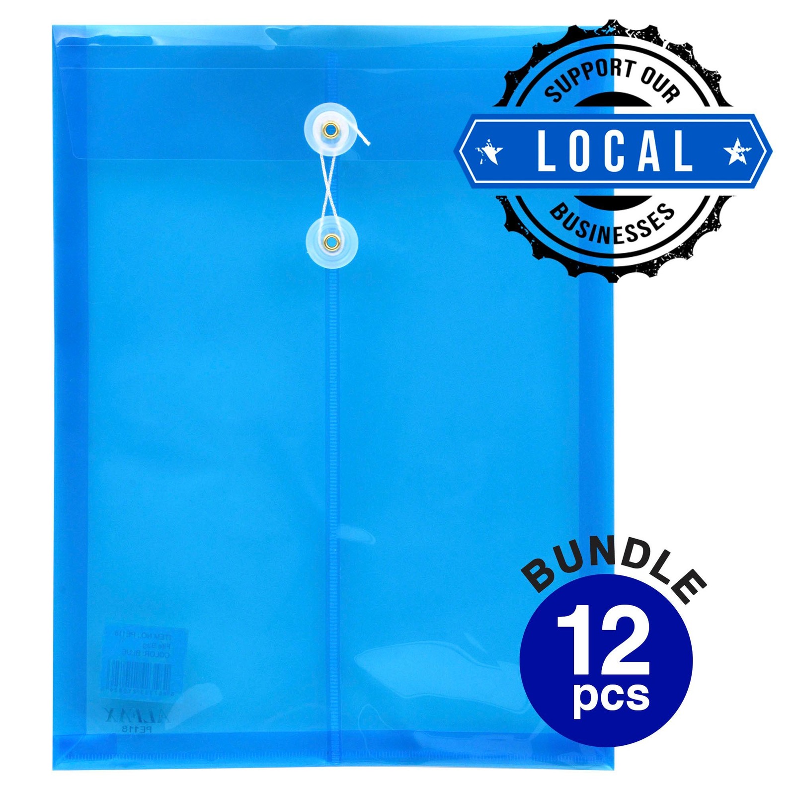 Alfax Pe118 Plastic String Envelope A4 Blue | NTUC FairPrice