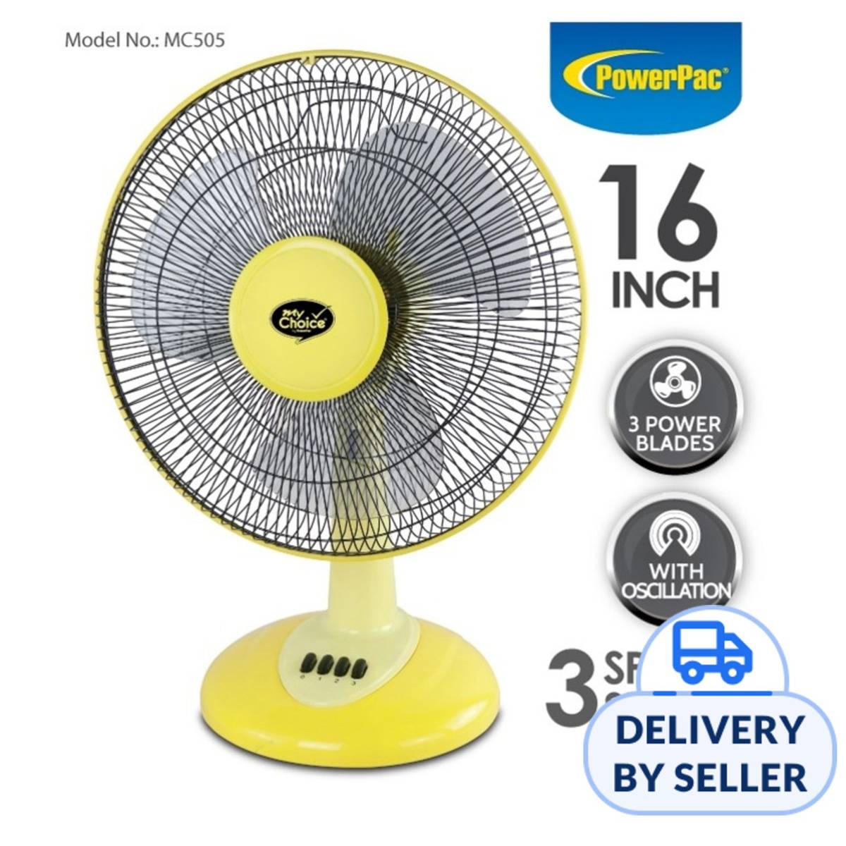 PowerPac (MC505Y) 16 Inch Desk Fan NTUC FairPrice