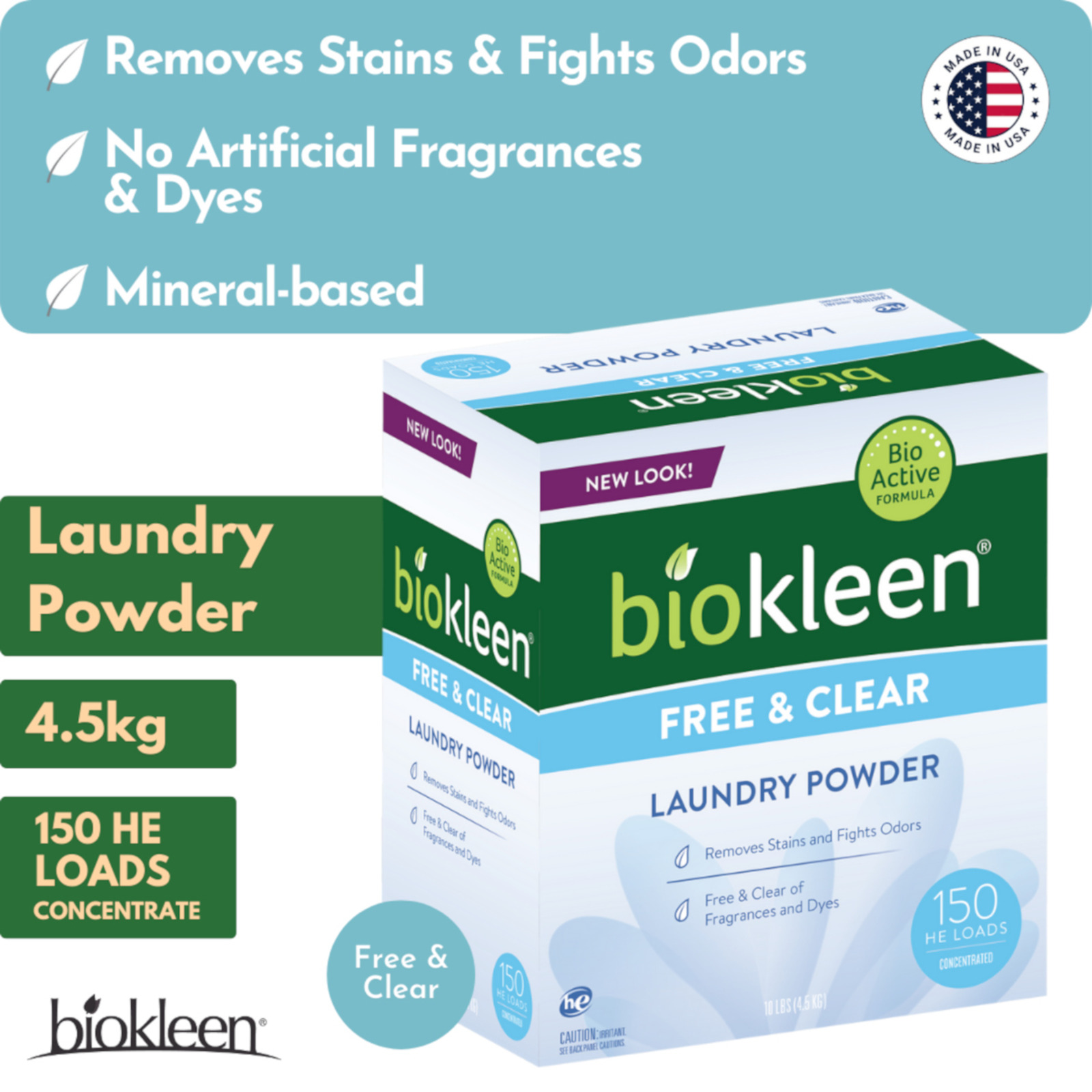Biokleen Laundry Powder Free N Clear 150 Loads 10 lb/4.54Kg NTUC