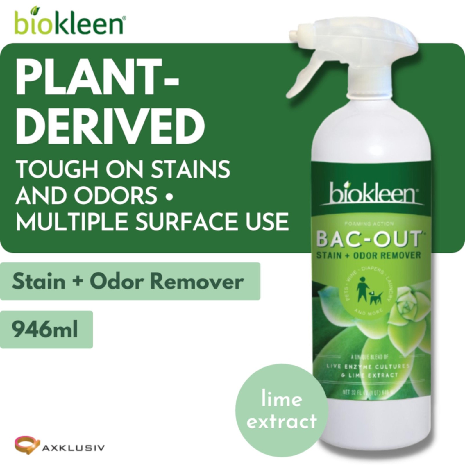 Biokleen BacOut Stain N Odor Remover Foam Spray 32oz/946ml NTUC