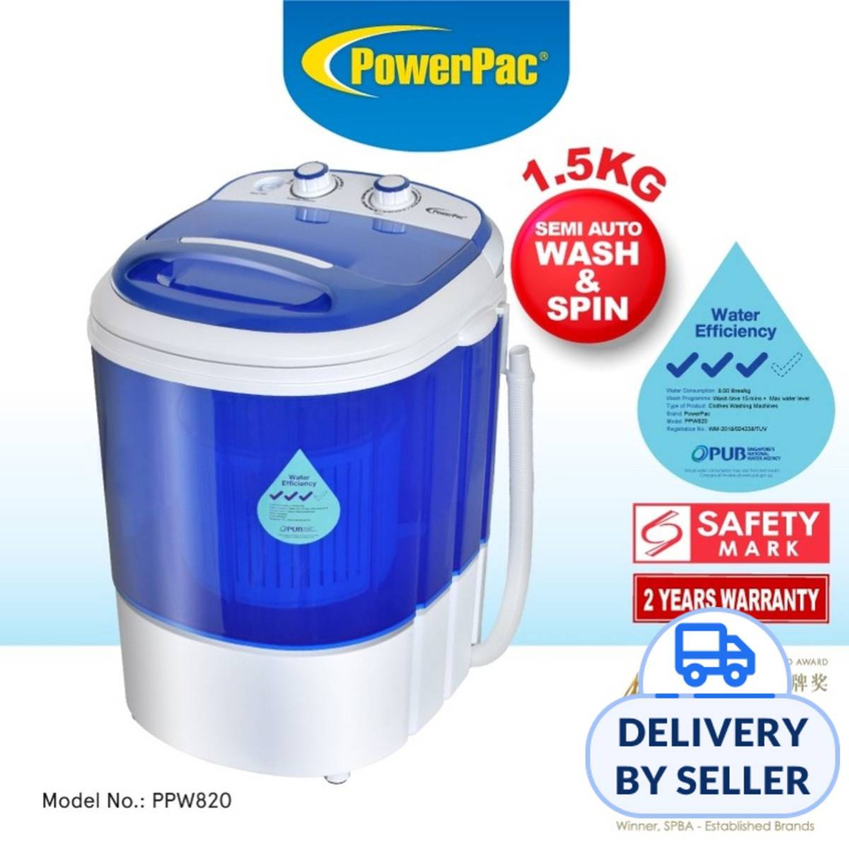 PowerPac (PPW820) Washing Machine NTUC FairPrice