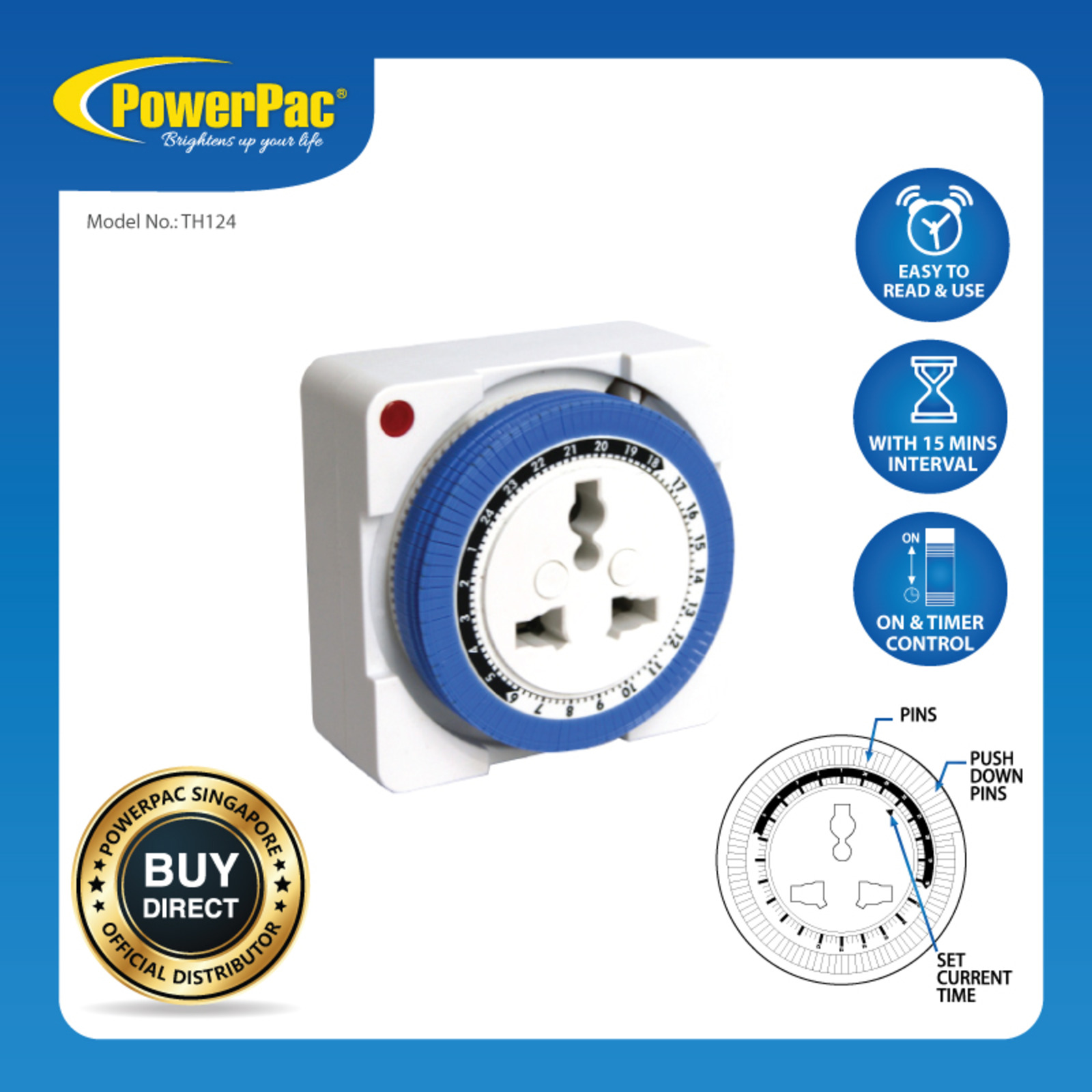 PowerPac (TH124) 24Hrs Timer Plug | NTUC FairPrice