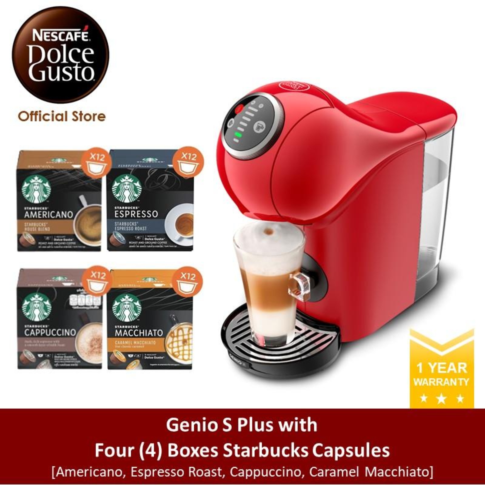 NESCAFE Dolce Gusto *GWP* Genio S Plus w 4 Starbucks Pods(R)