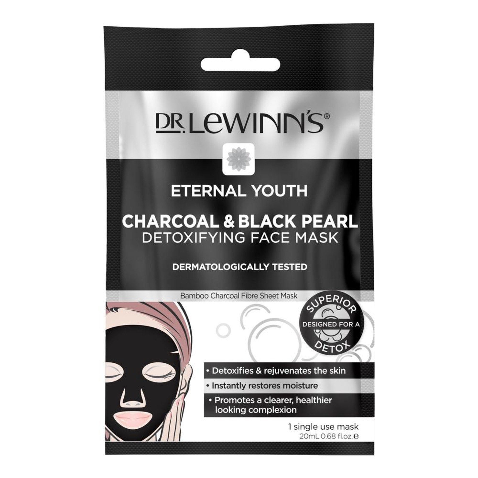 Dr. Lewinns EY Charcoal n Black Pearl Detoxifying Face Mask NTUC