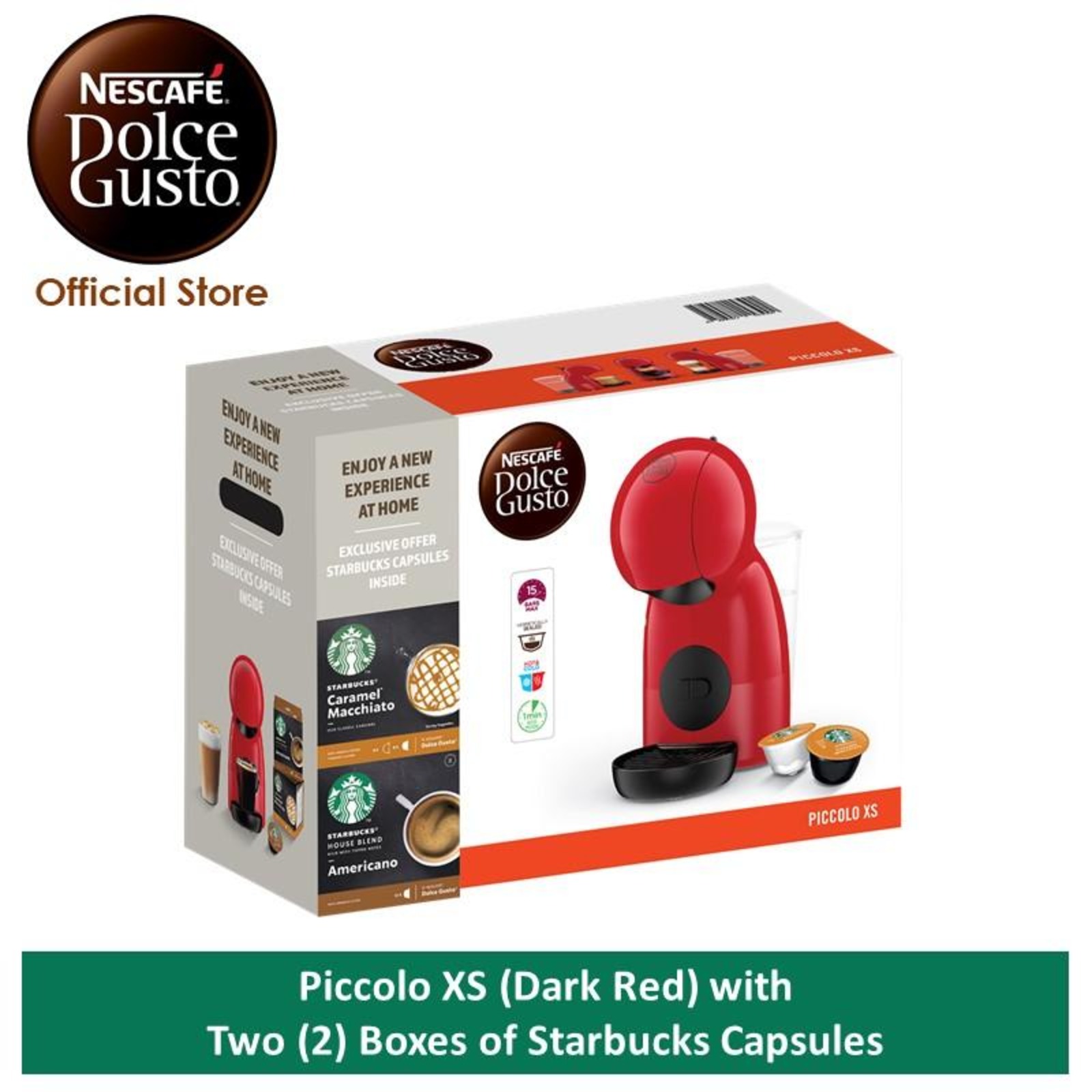 NESCAFE Dolce Gusto PiccoloXS w 2 Starbucks Coffee Capsule(DR