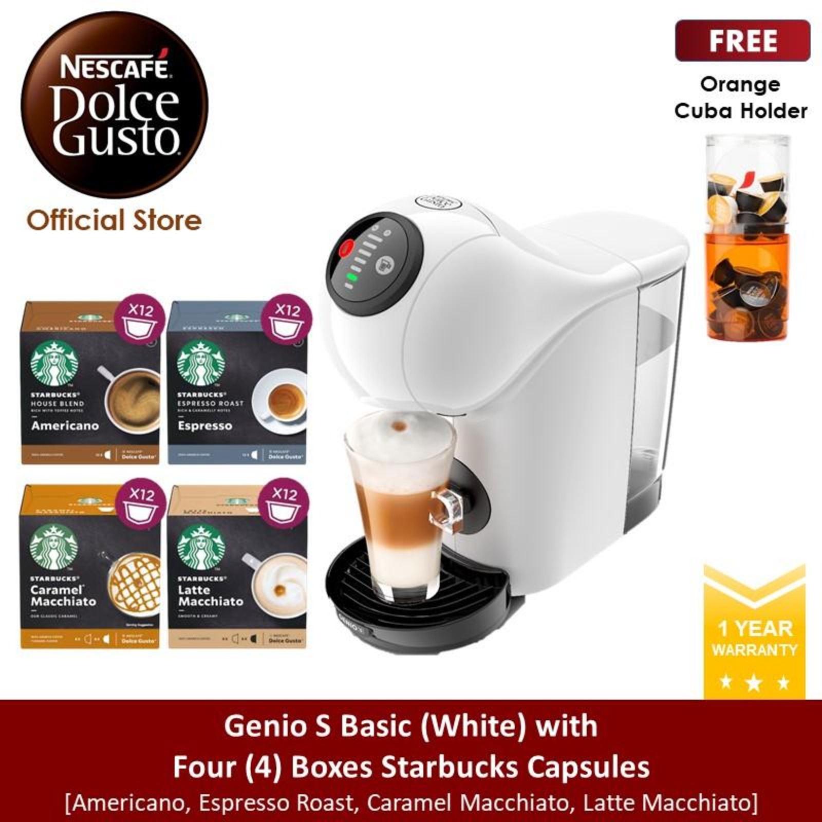 NESCAFE Dolce Gusto *GWP*Genio S Basic w 4 Starbucks Capsules