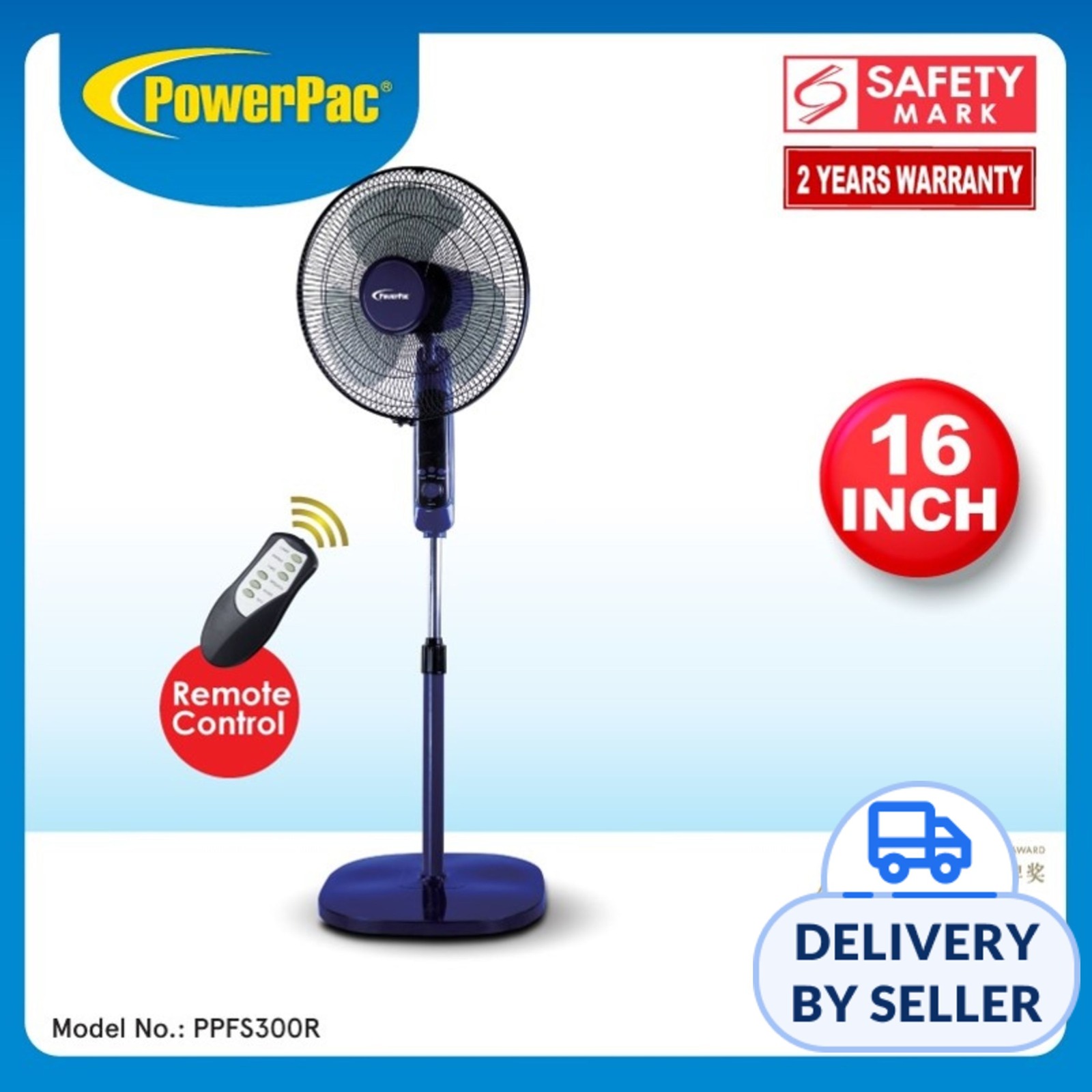 PowerPac (PPFS300R) 16 Inch Stand Fan