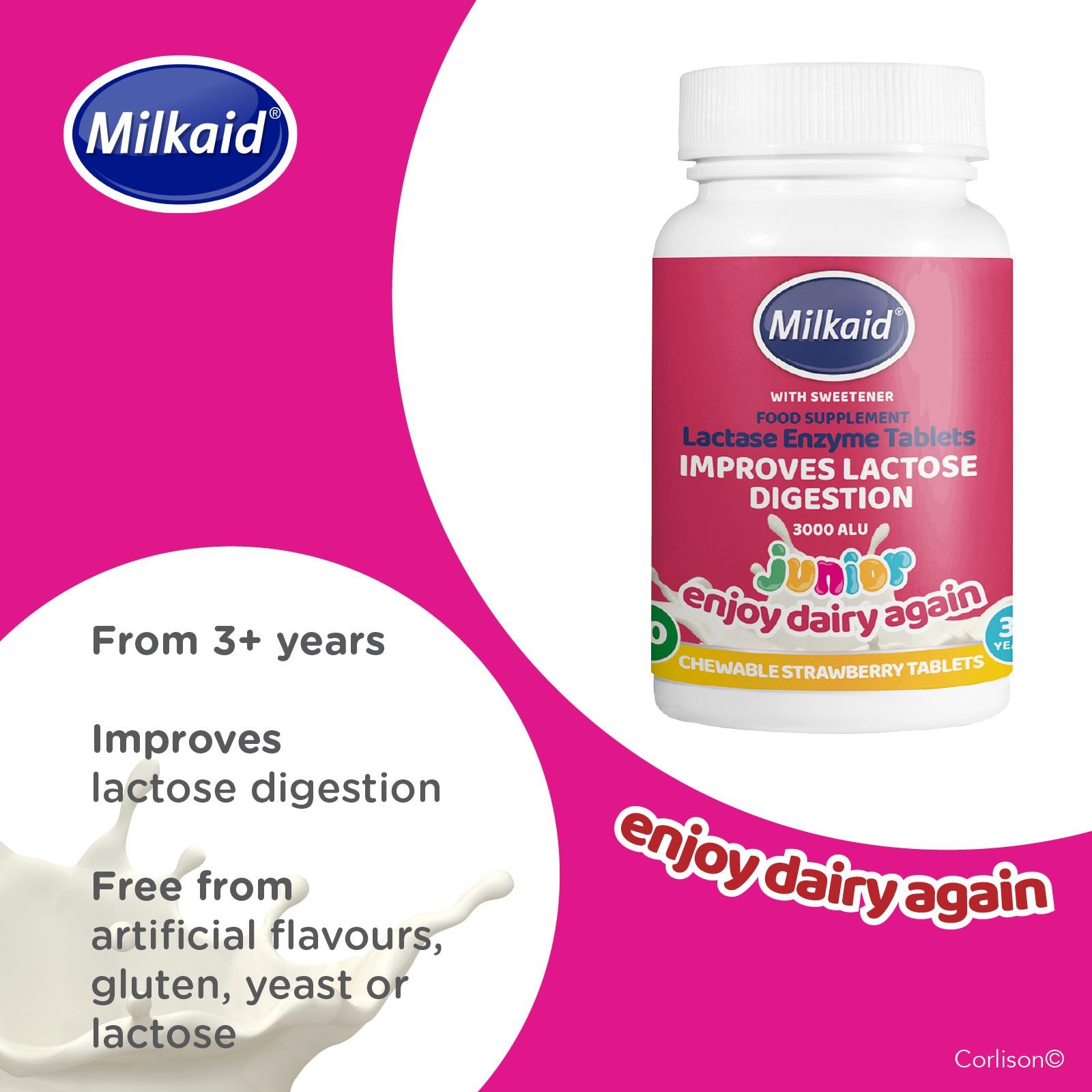 Milkaid Lactase Enzyme Junior Tablet NTUC FairPrice