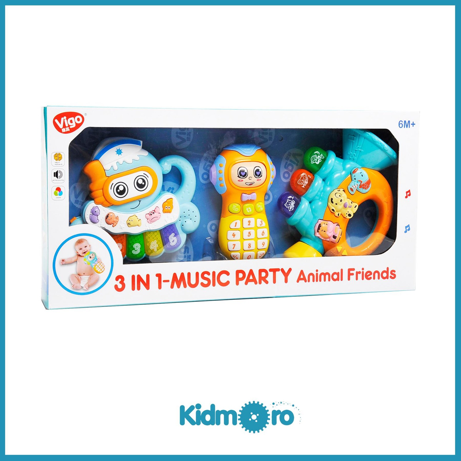 Vigo 3-in-1 Music Party Baby Sensory Toy
