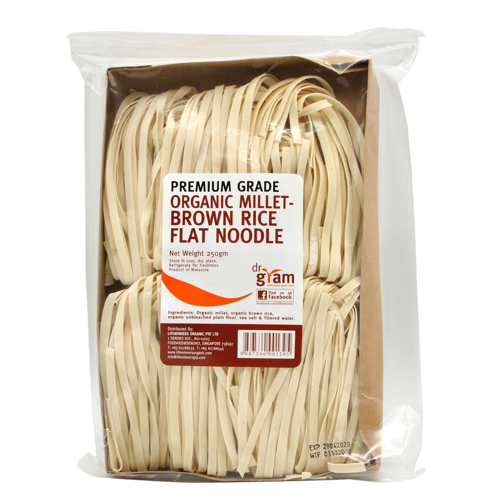 Dr Gram Organic MilletBrown Rice Flat Noodle NTUC FairPrice
