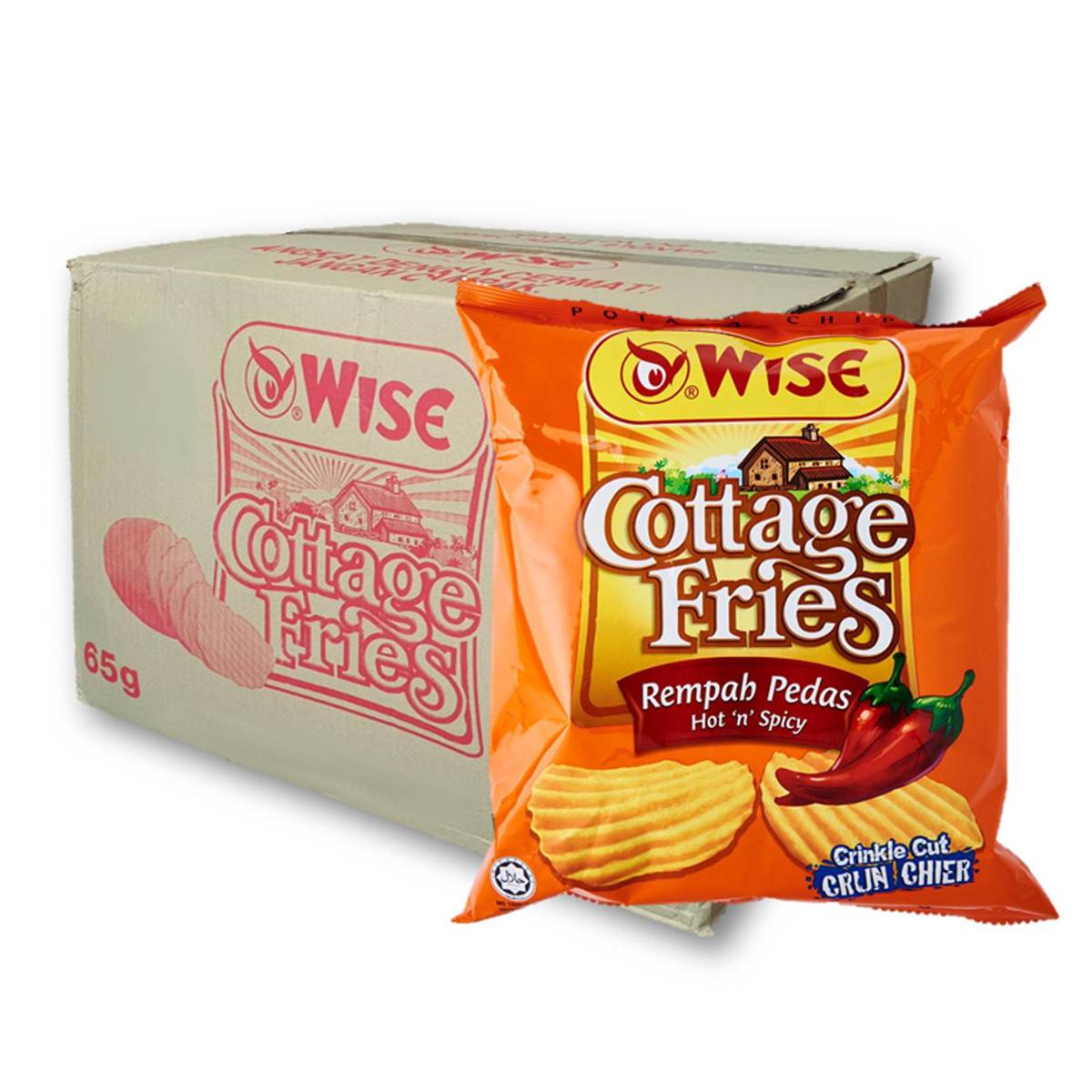 Wise Cottage Fries Potato Chips Hot Spicy Carton Ntuc Fairprice