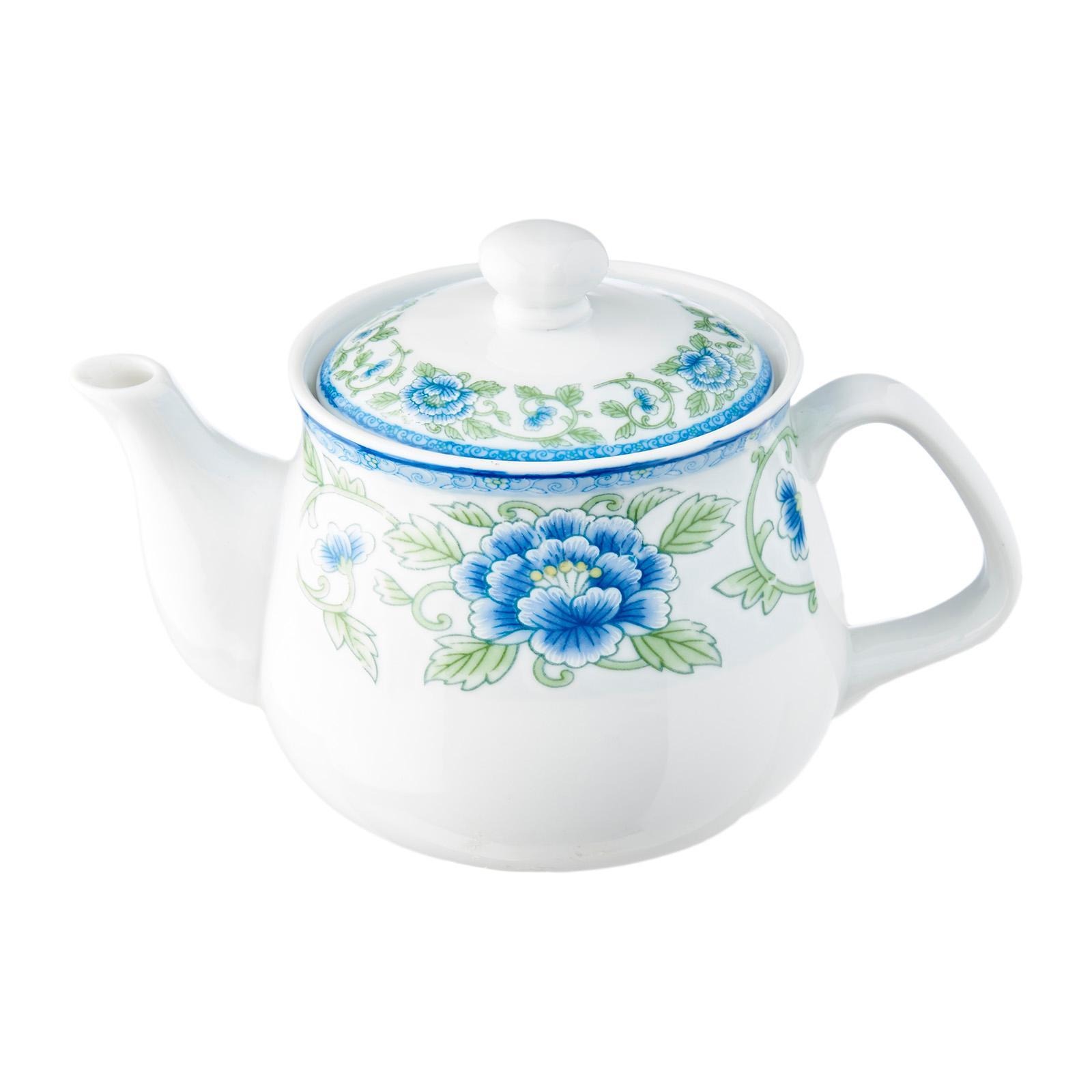 Cheng's Porcelain Tea Pot With Strainer (Blue Flowers Design) NTUC