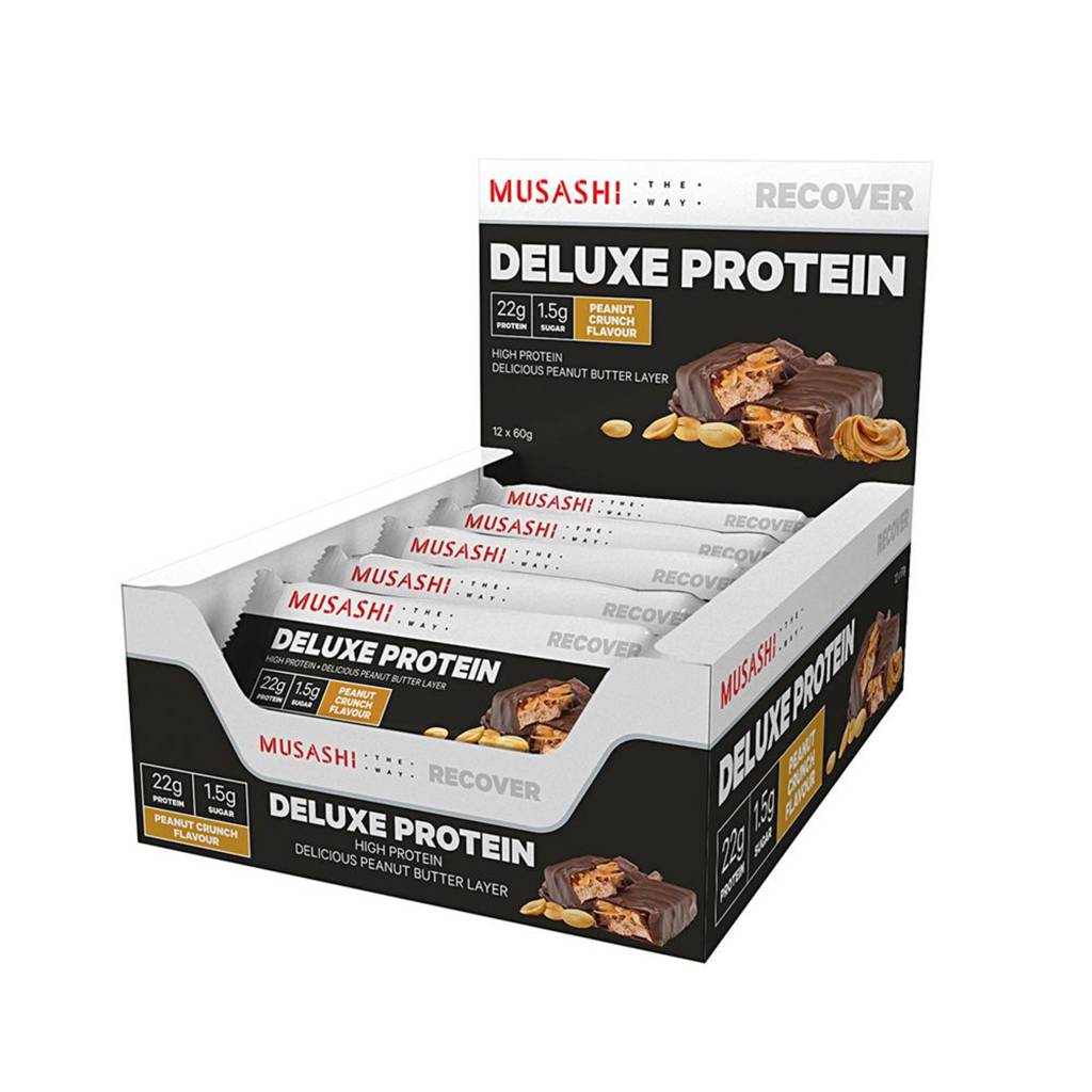Musashi Deluxe Protein Bar Peanut Crunch 60g x 12 Bars NTUC FairPrice
