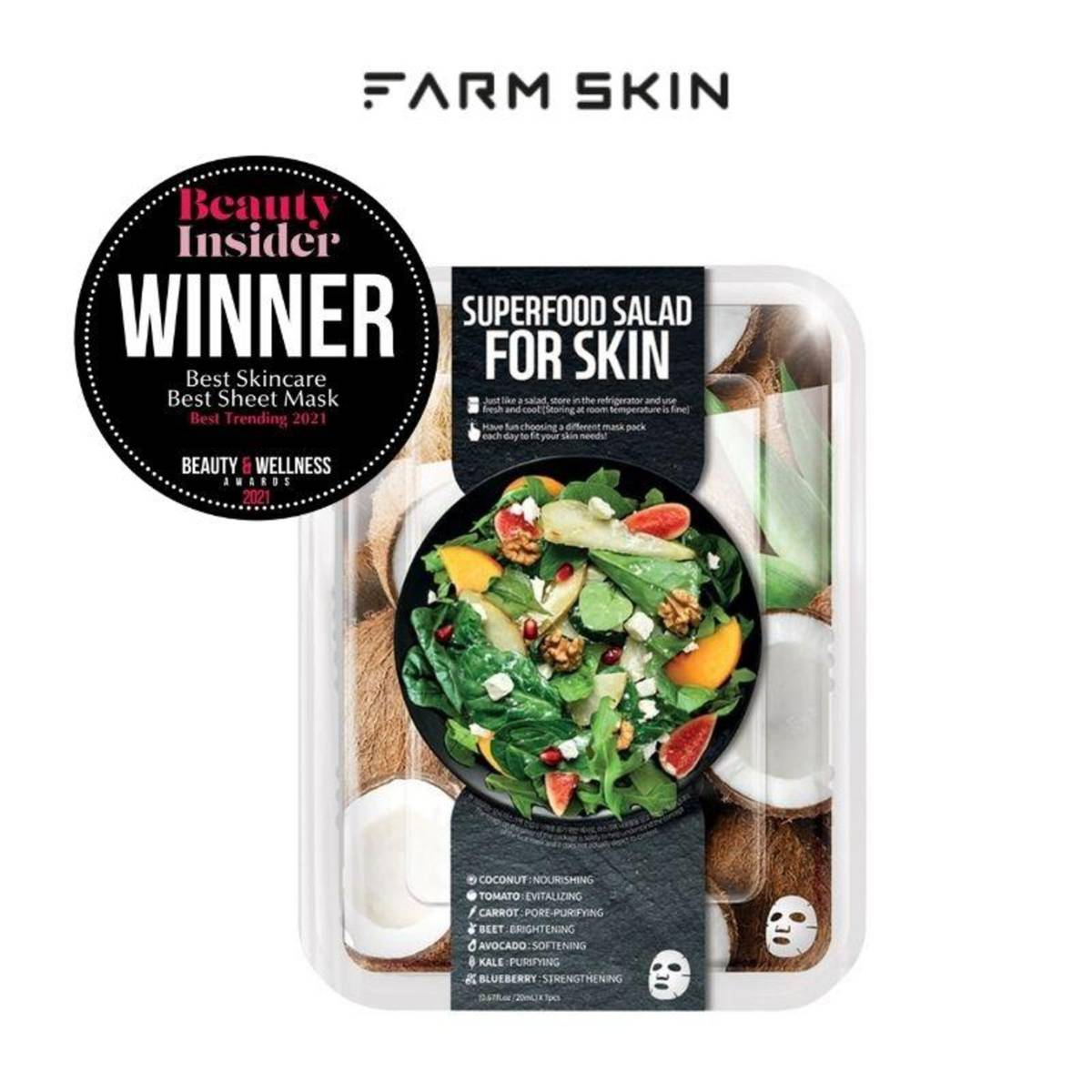 Farmskin Superfood Salad Facial Sheet Mask Set Coconut NTUC FairPrice