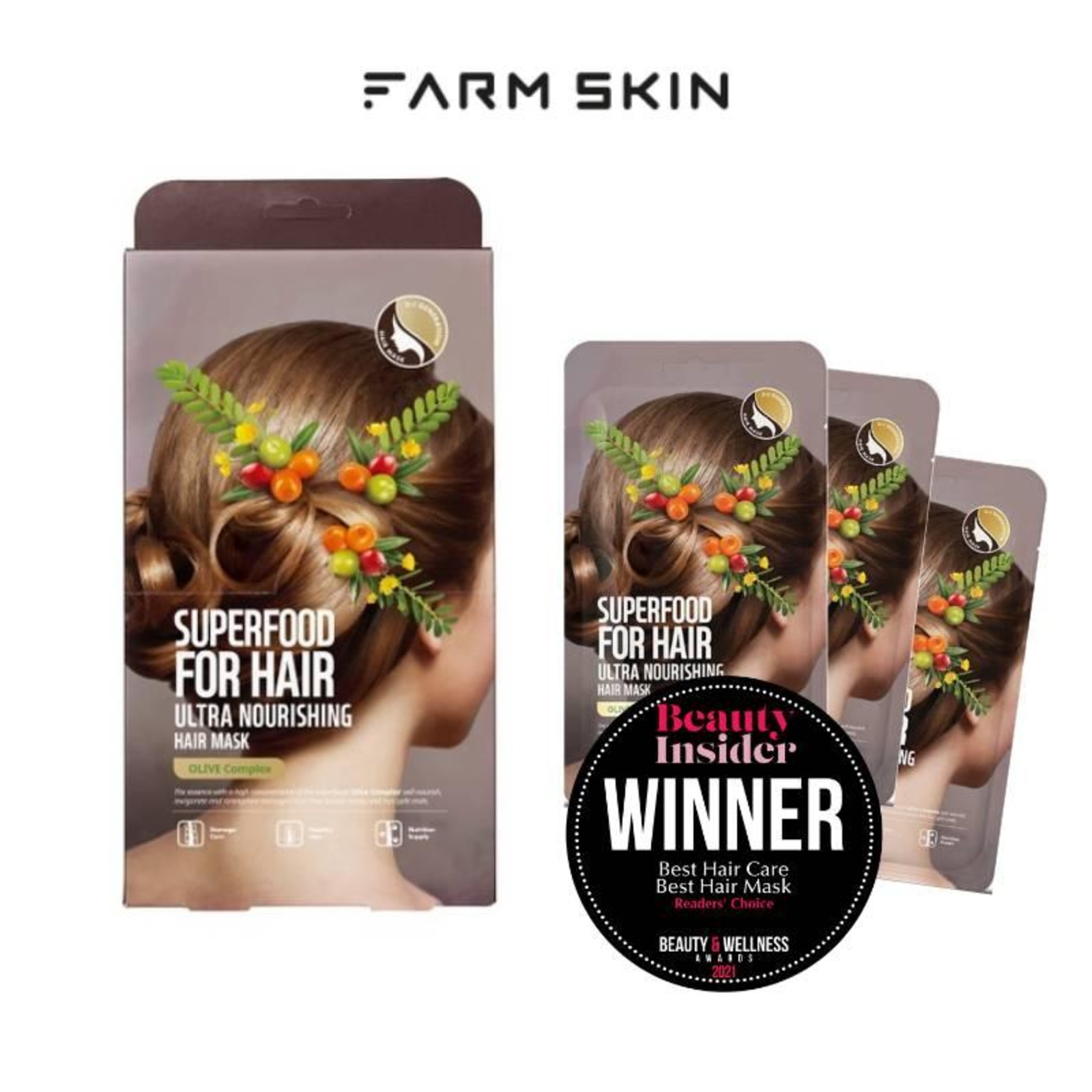 Farmskin Superfood Nourishing Hair Mask Set Olive NTUC FairPrice
