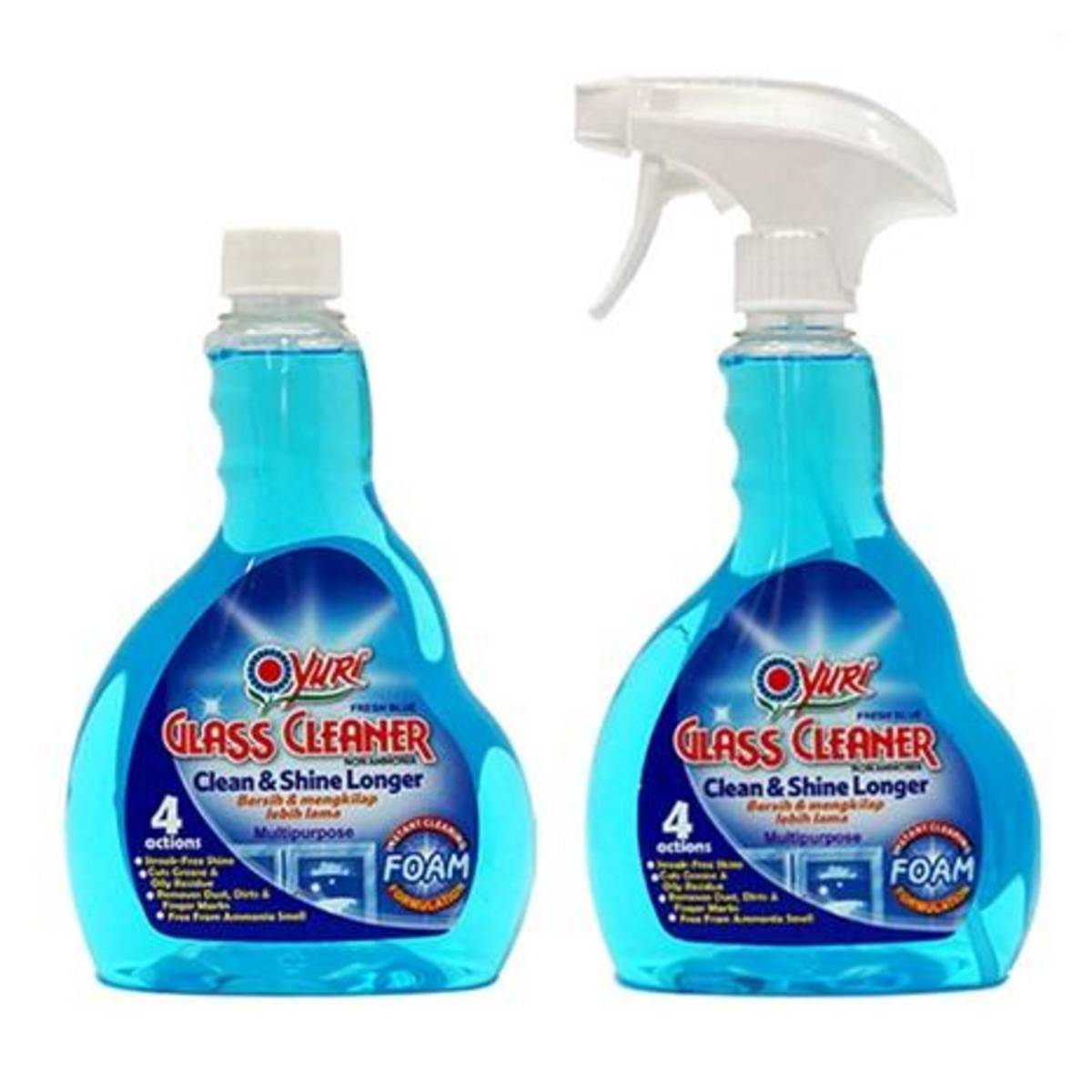 Yuri MultiPurpose Glass Cleaner Fresh Blue (Ammonia Free) NTUC FairPrice