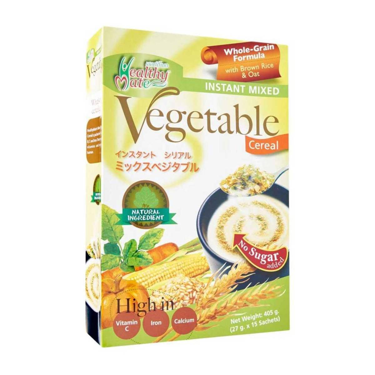 healthy mate vegetable cereal no sugar 27g x 15 sachets ntuc fairprice