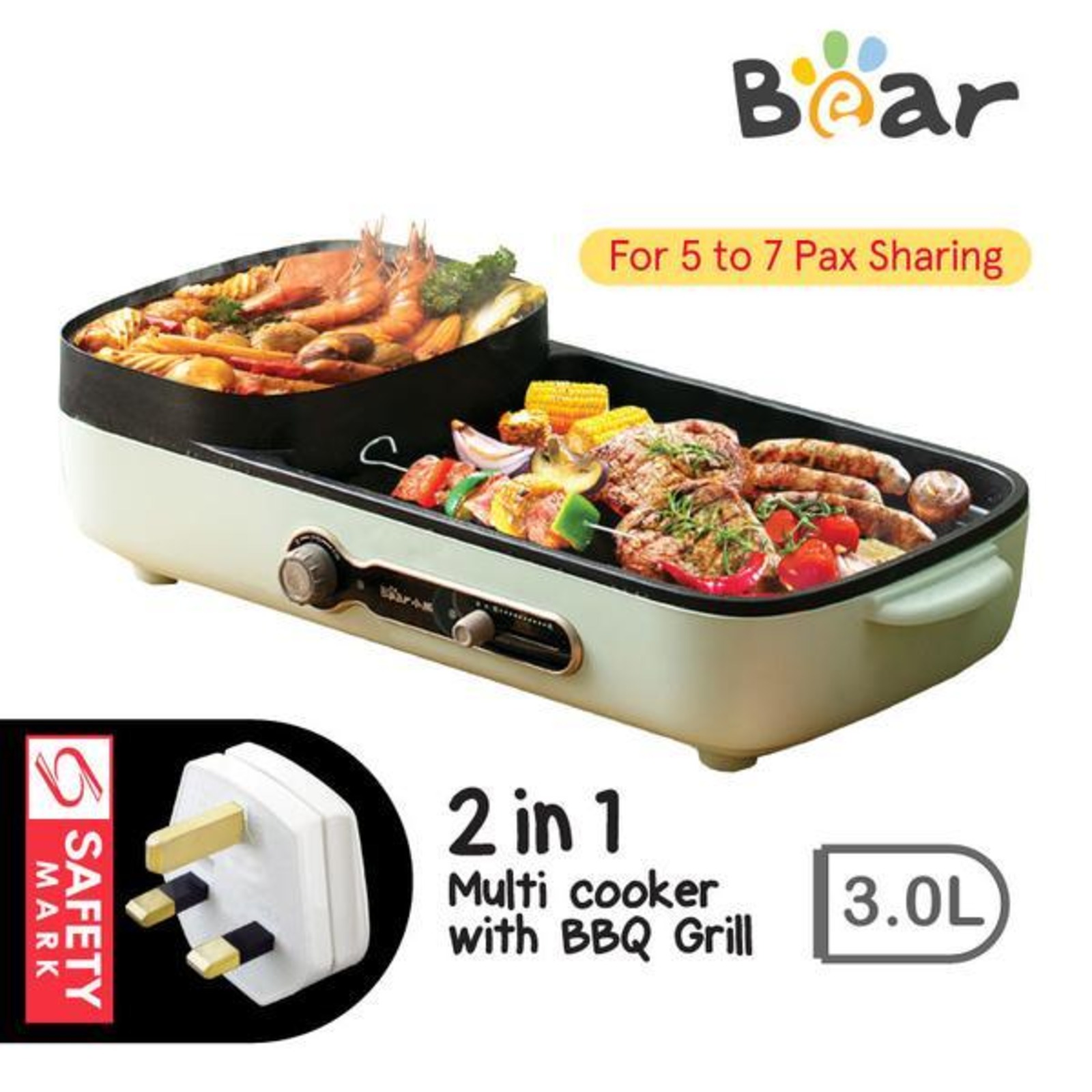 Bear Dkl C15g1 Steamboat With Bbq Grill Ntuc Fairprice