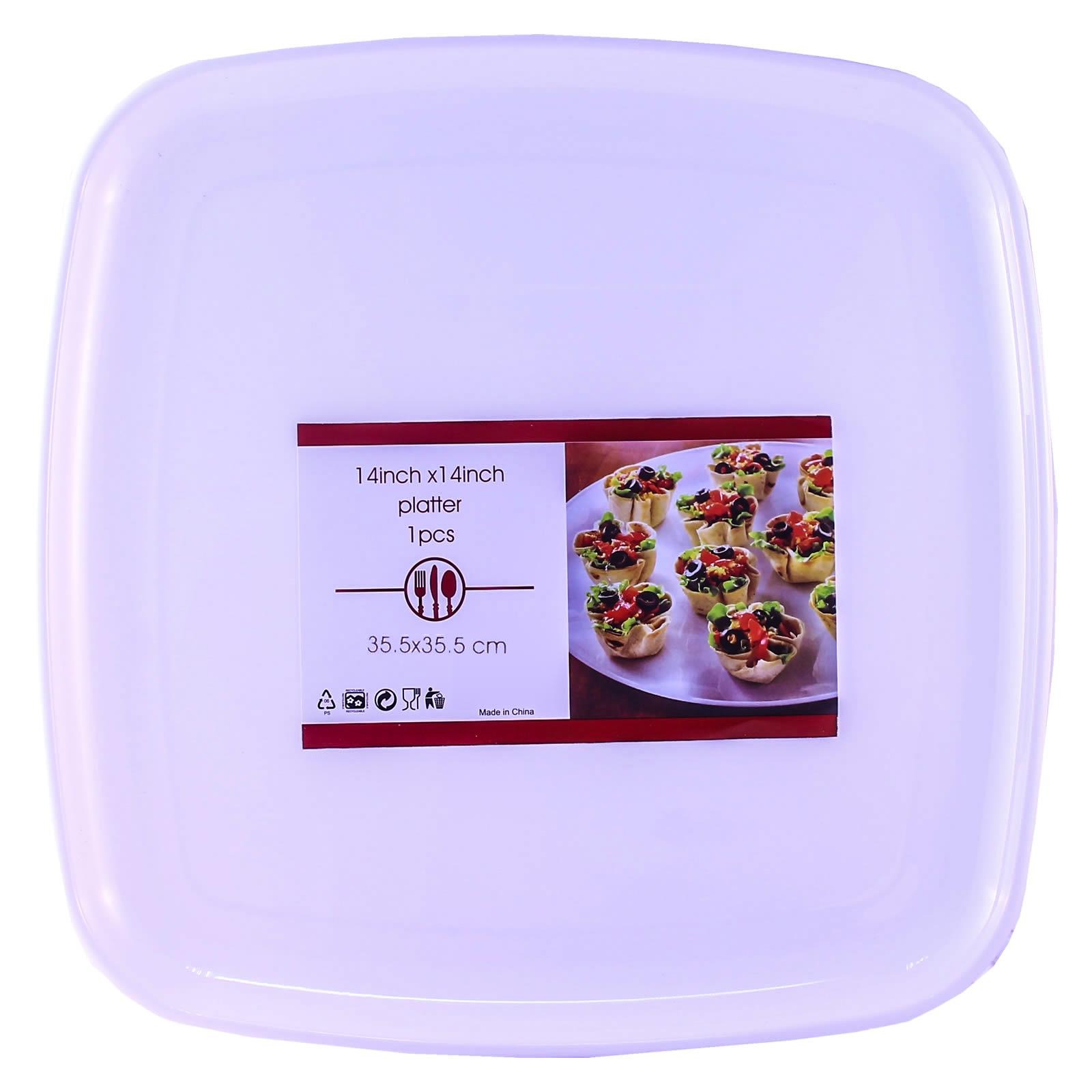 Partyforte Disposable Plastic Tableware Square Platter NTUC FairPrice