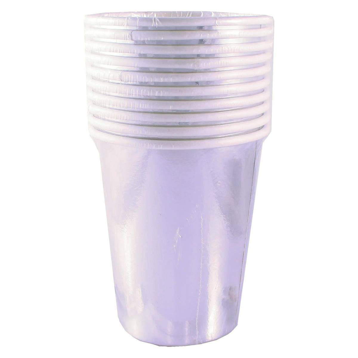 Partyforte Disposable Paper Tableware Cups Metallic Silver NTUC FairPrice