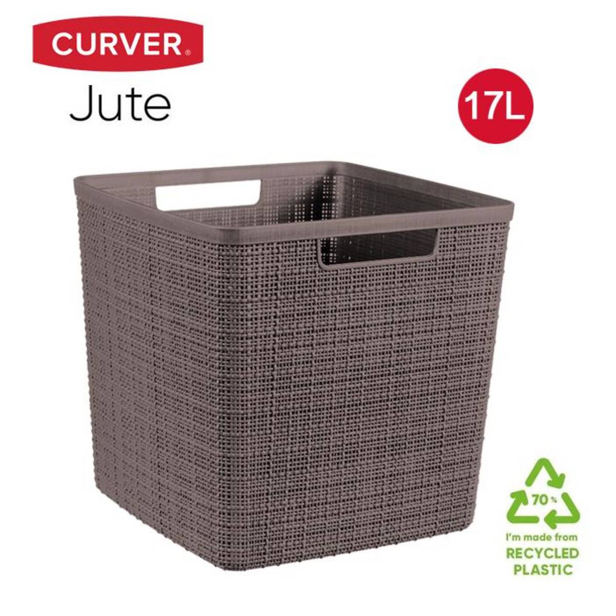 Curver Jute Basket Cube Peppercorn 17L NTUC FairPrice