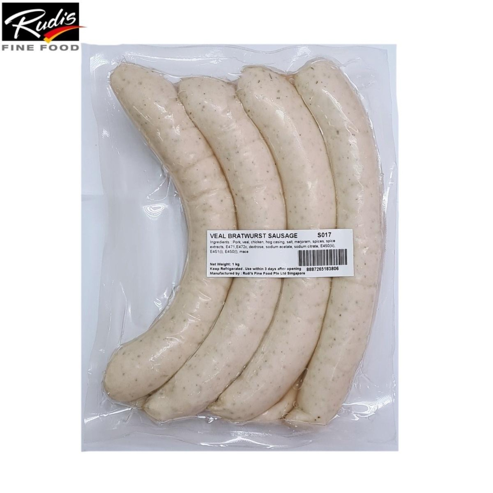 Rudi's Veal Bratwurst Sausage NTUC FairPrice