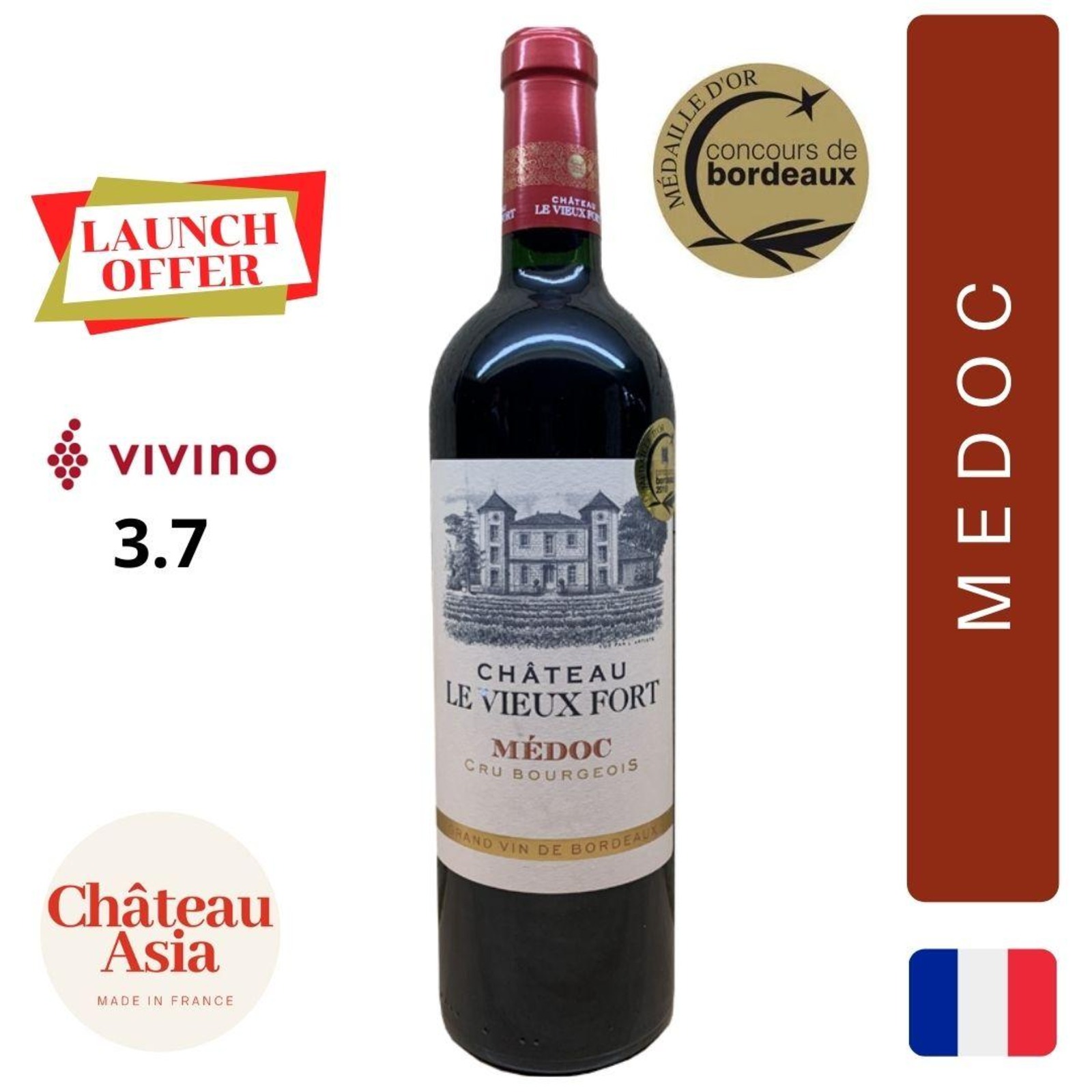Chateau Le Vieux Fort Bordeaux Medoc Cru Bourgeois red NTUC FairPrice