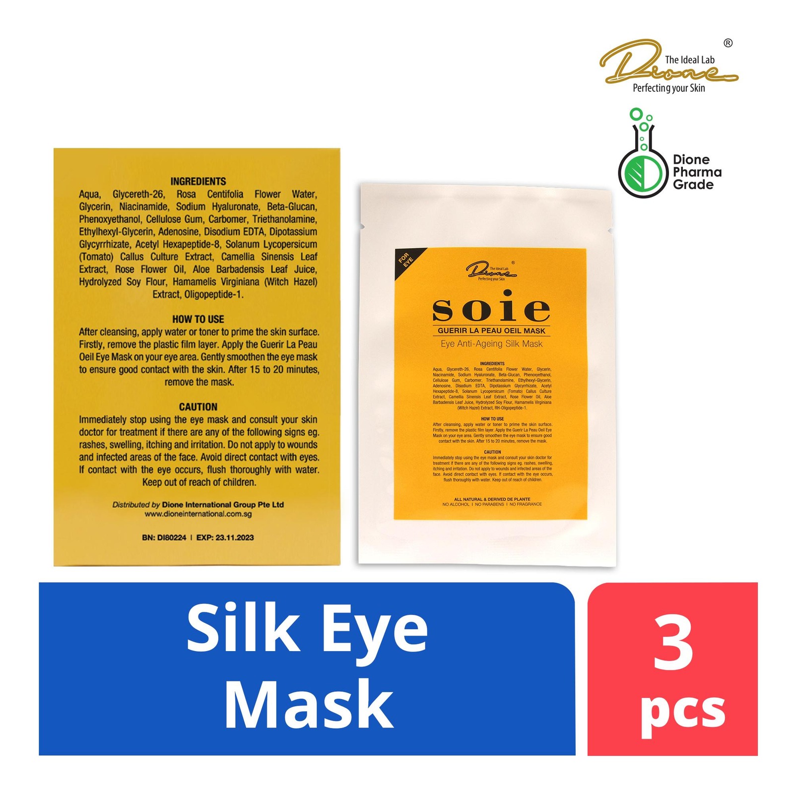 Dione The Ideal Lab Soie Guerir La Peau Oeil (Eye) Silk Mask