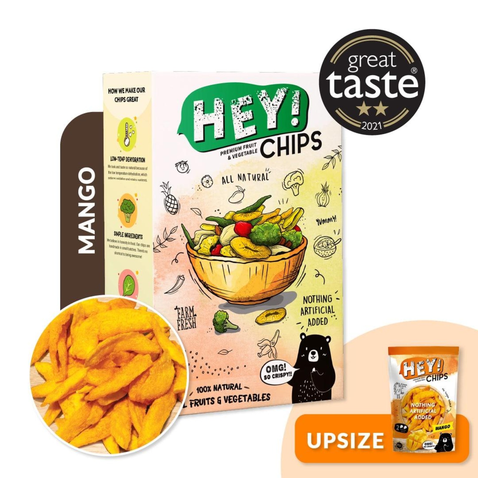 Hey! Chips Mango Family Healthy Gluten Free Halal Snack NTUC FairPrice