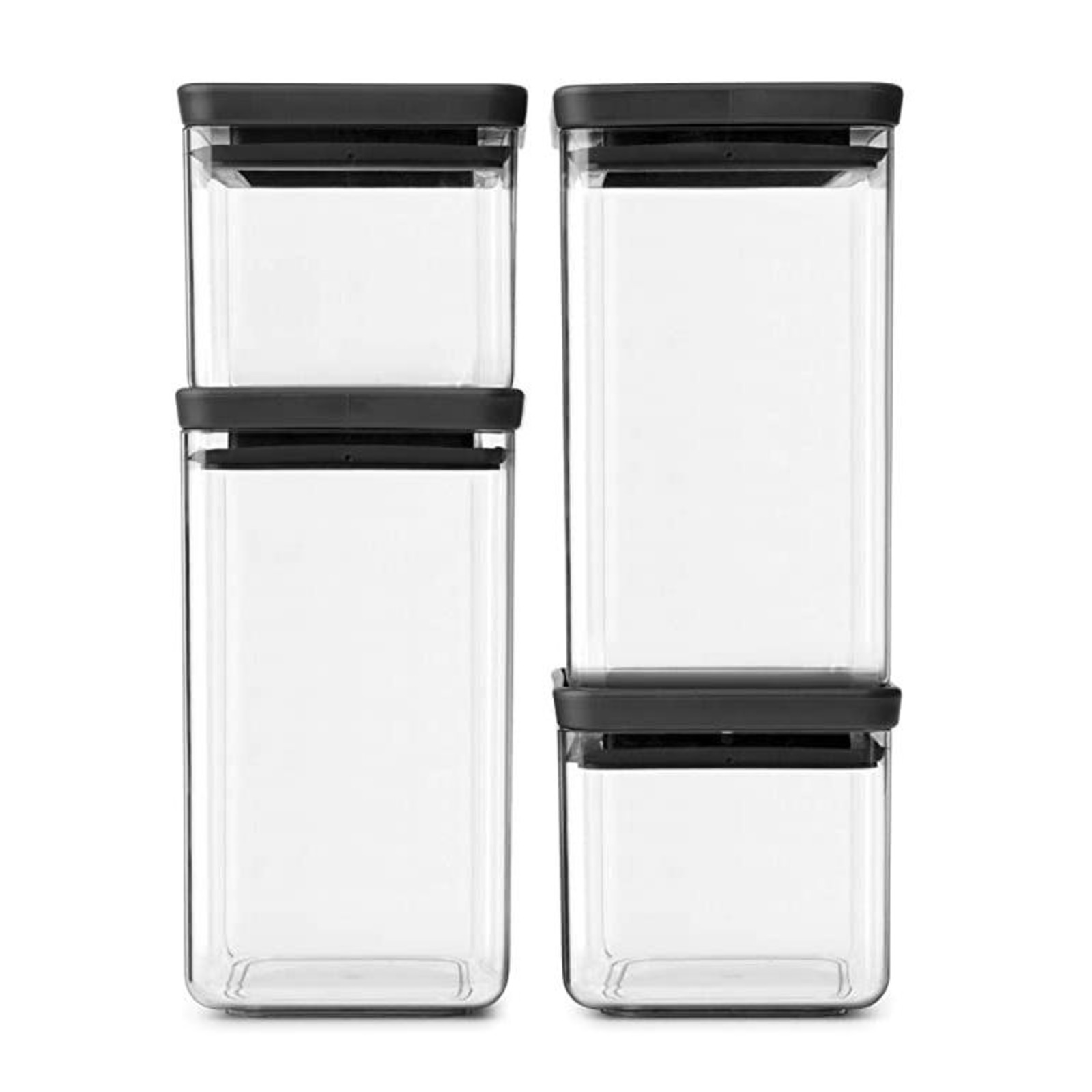 Brabantia Square Canisters Set of 4 Tasty+ Dark Grey NTUC FairPrice